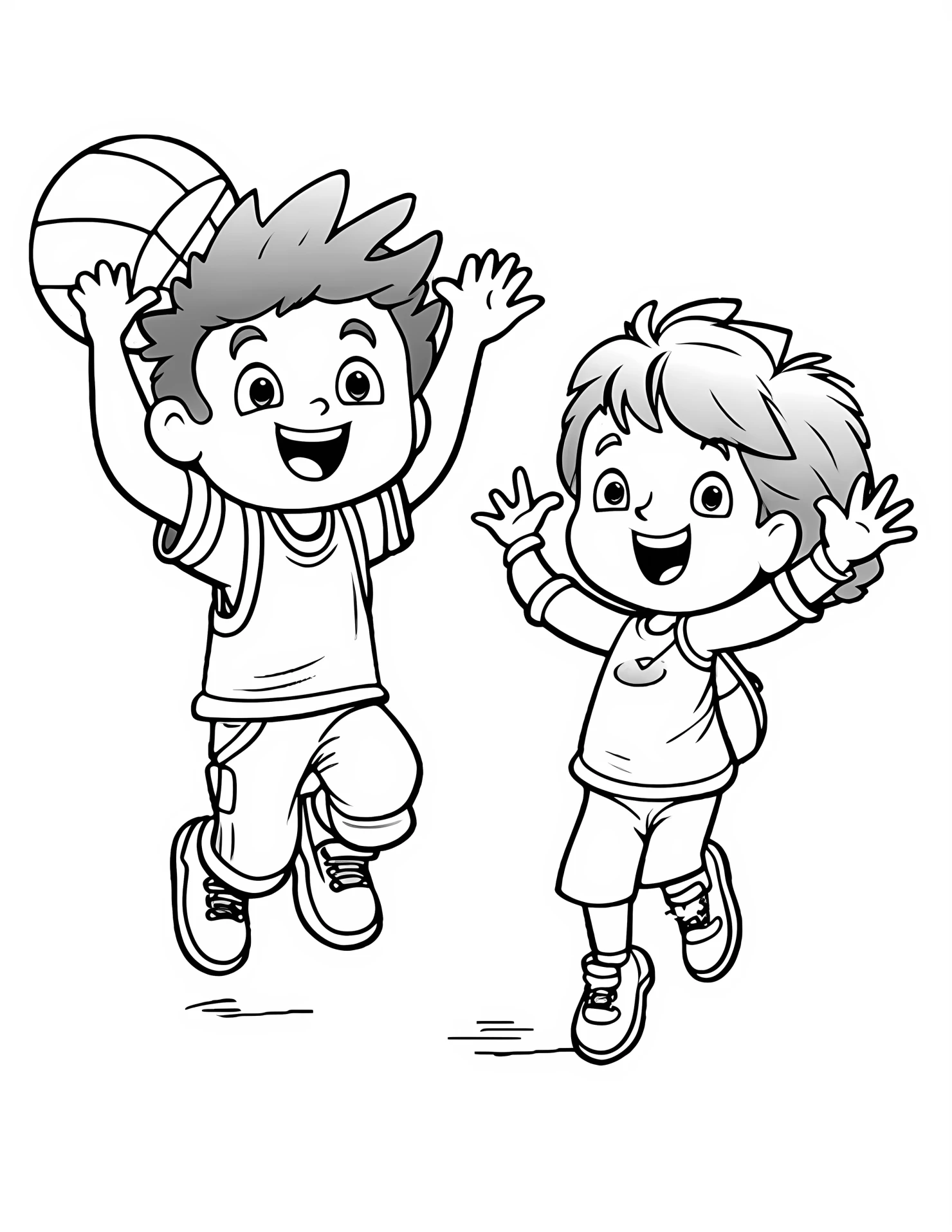 Jump shot for kids coloring page on white color background #31880