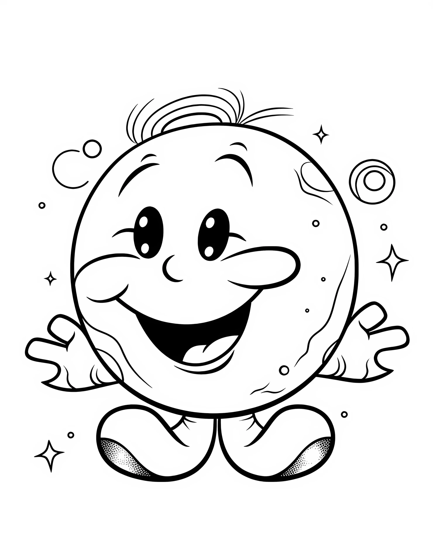 Jupiter for kids coloring page on white color background #31883