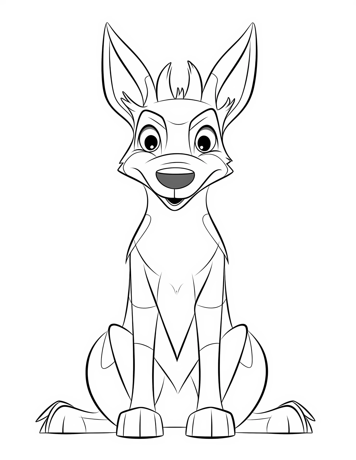 Kangaroo for kids coloring page on white color background #31895