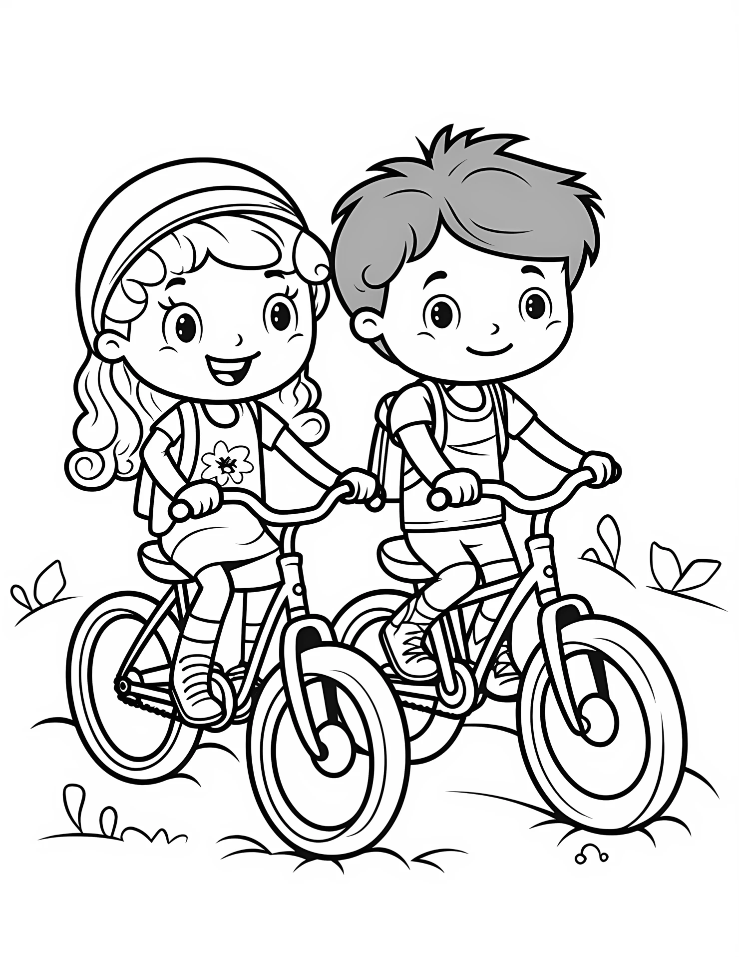 Kids bike for kids coloring page on white color background #31903