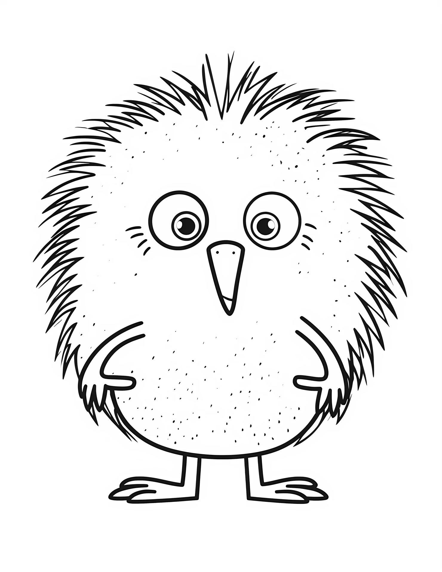 Kiwi for kids coloring page on white color background #31907