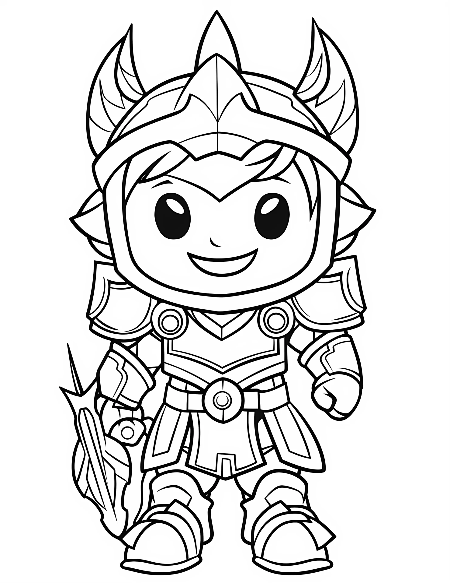 Knight for kids coloring page on white color background #31911
