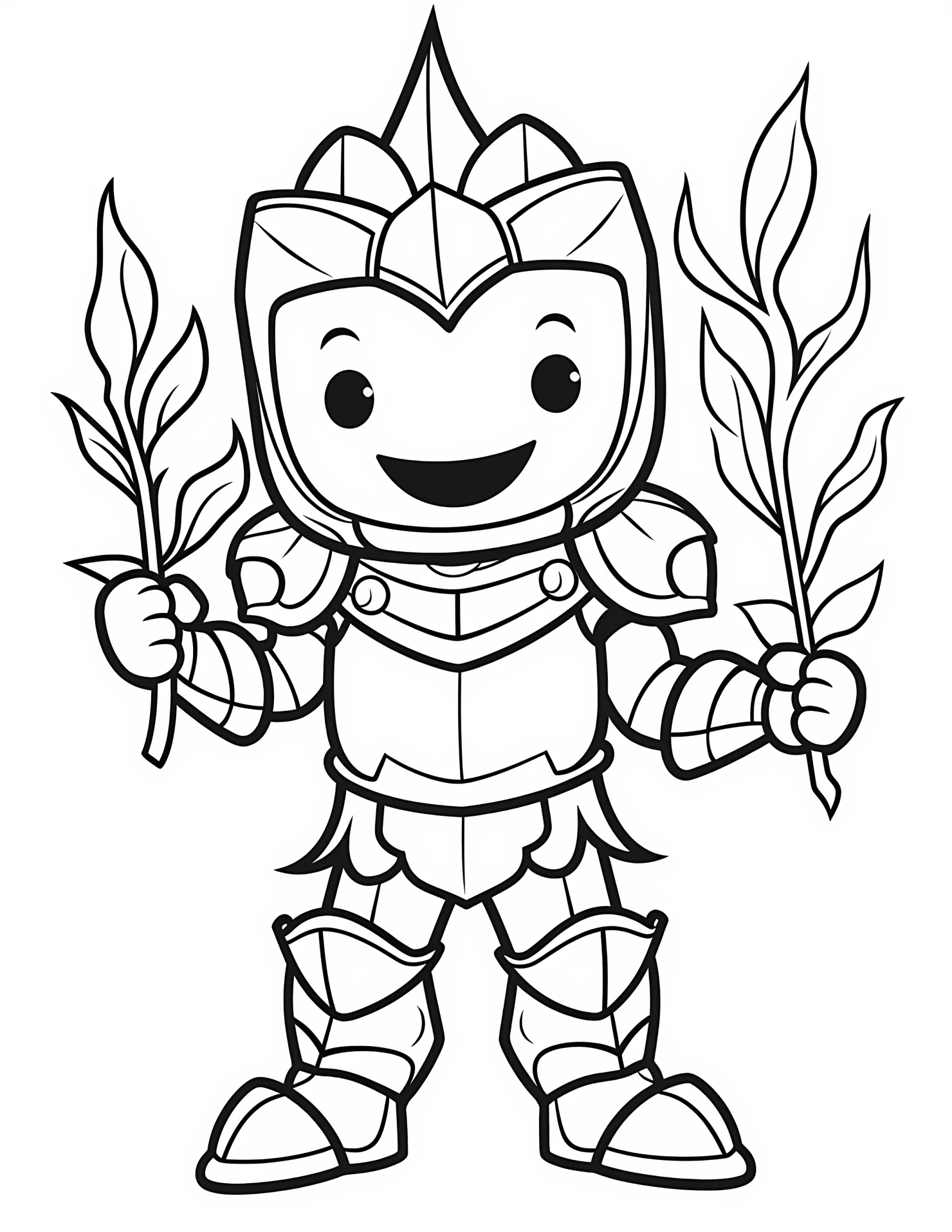 Knight for kids coloring page on white color background #31913