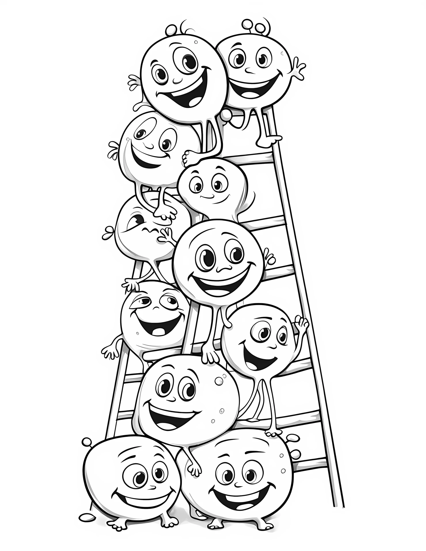 Ladder for kids coloring page on white color background #31918
