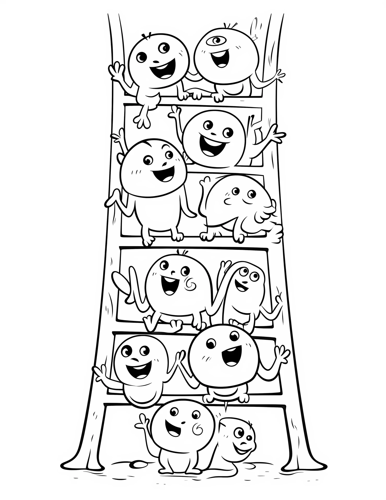 Ladder for kids coloring page on white color background #31919