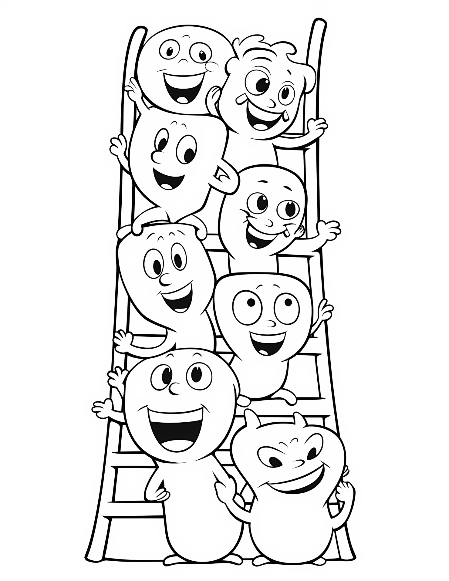 Ladder for kids coloring page on white color background #31920