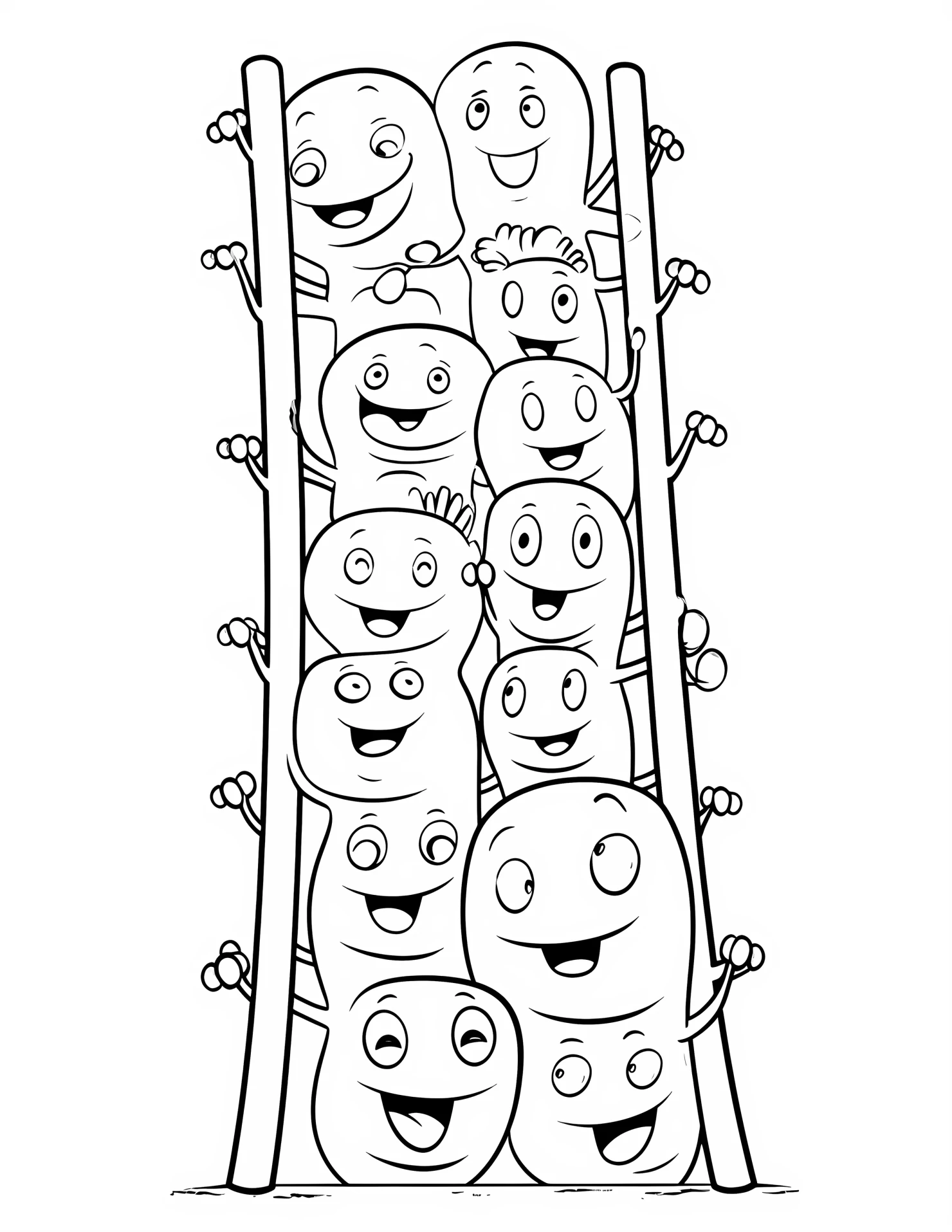 Ladder for kids coloring page on white color background #31921