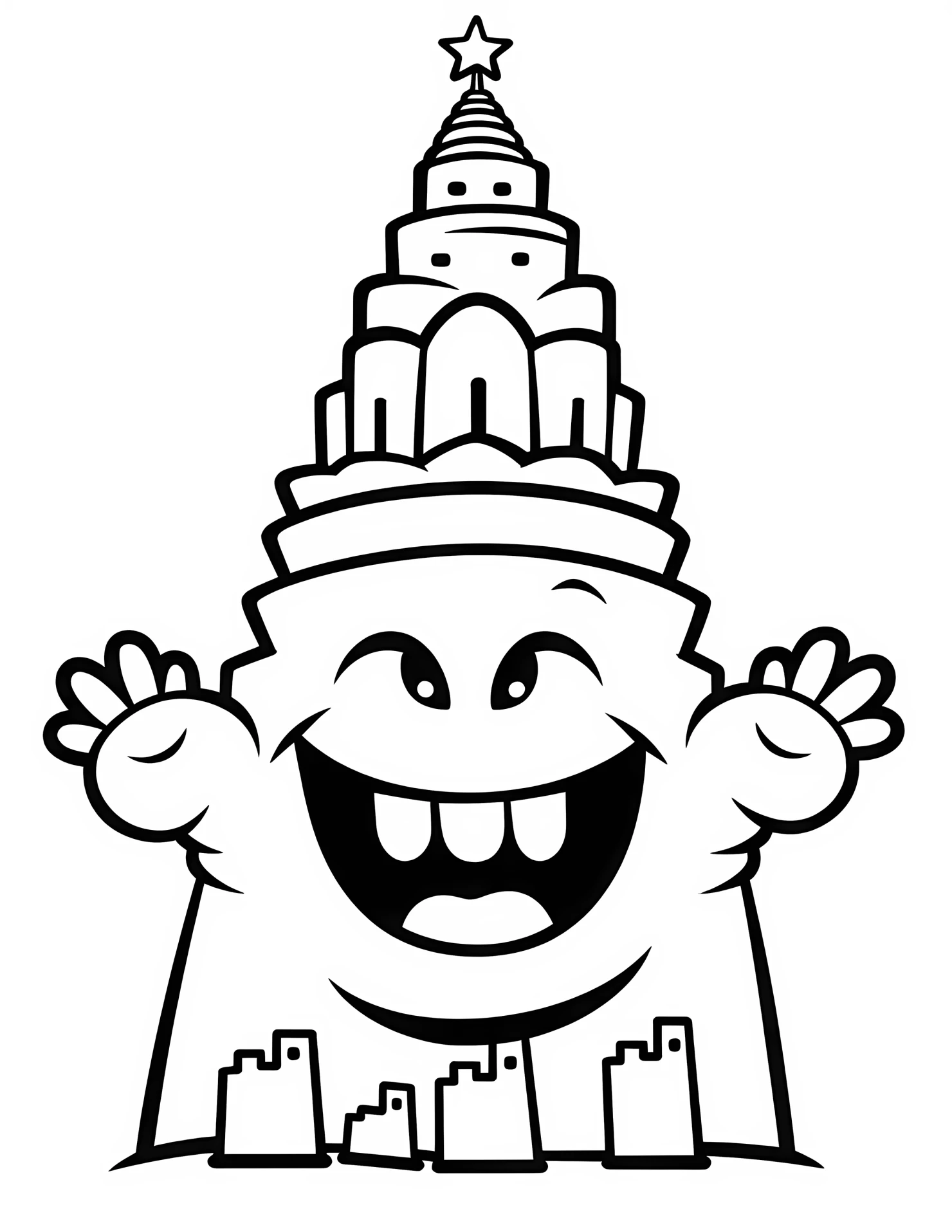 Liberty Island for kids coloring page on white color background #31938