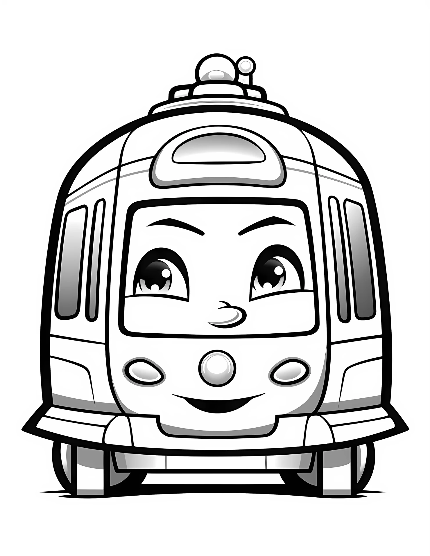 Light rail for kids coloring page on white color background #31942