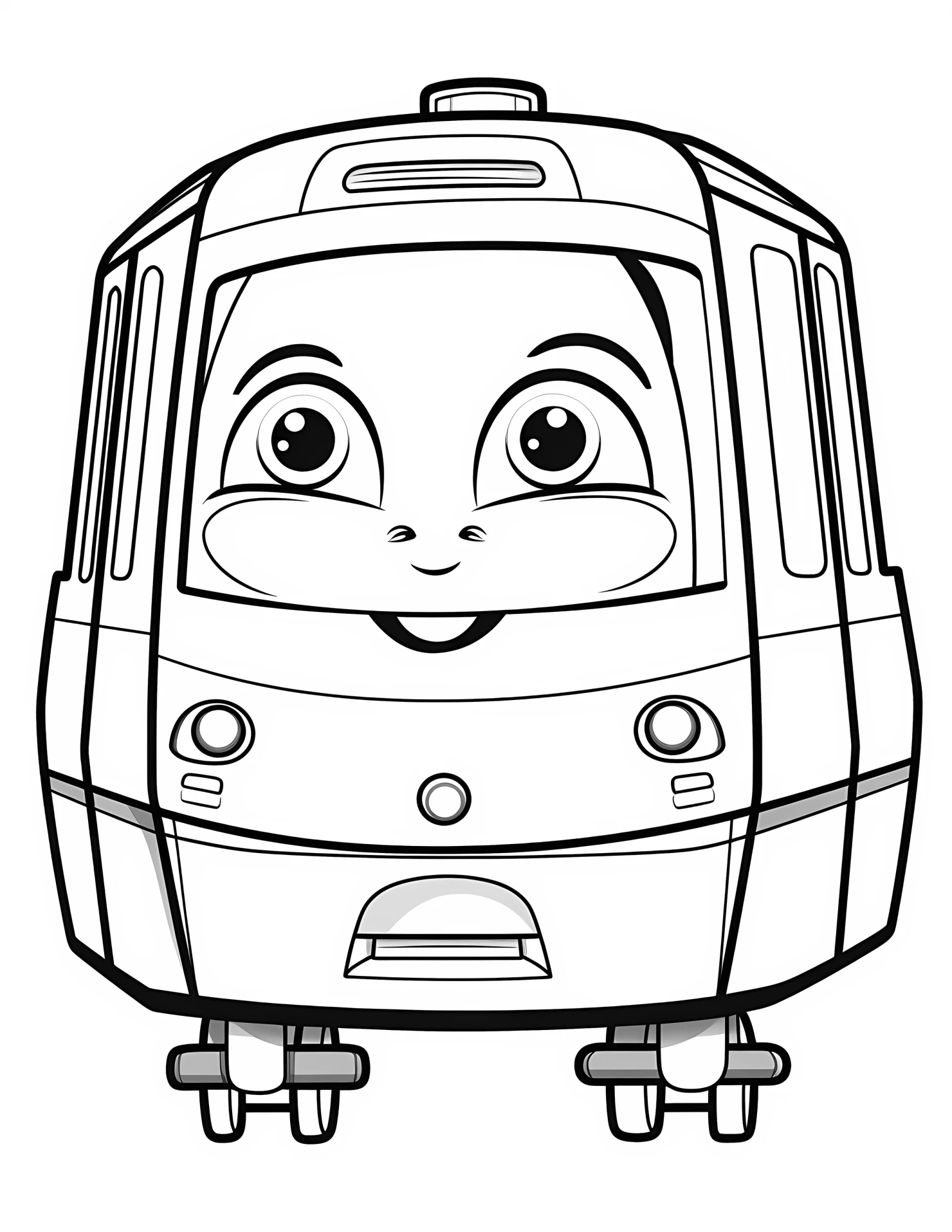Light rail for kids coloring page on white color background #31944