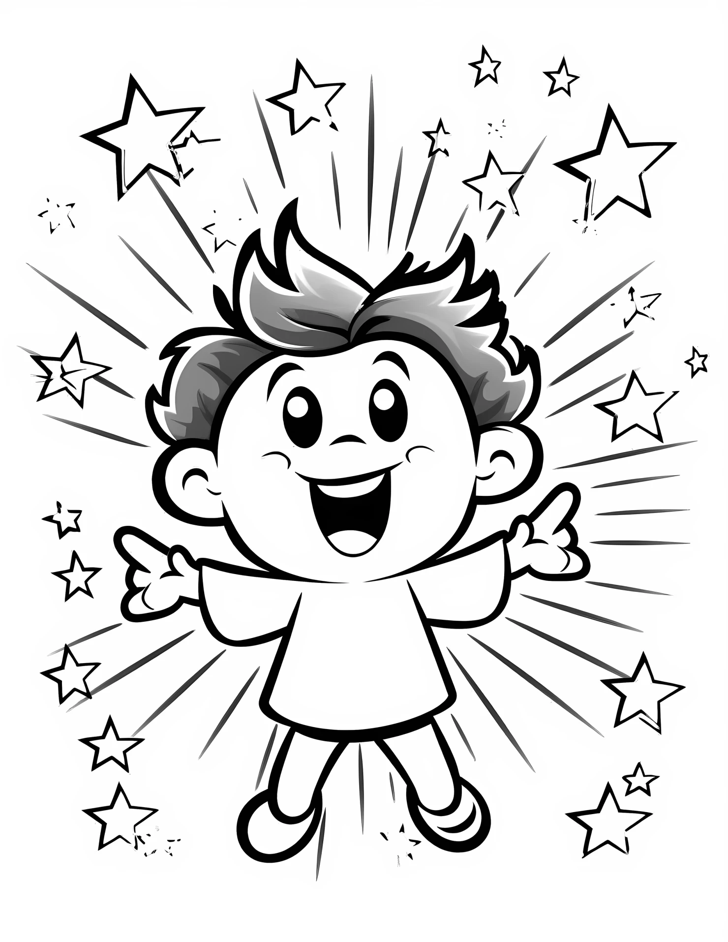 Light show for kids coloring page on white color background #31950