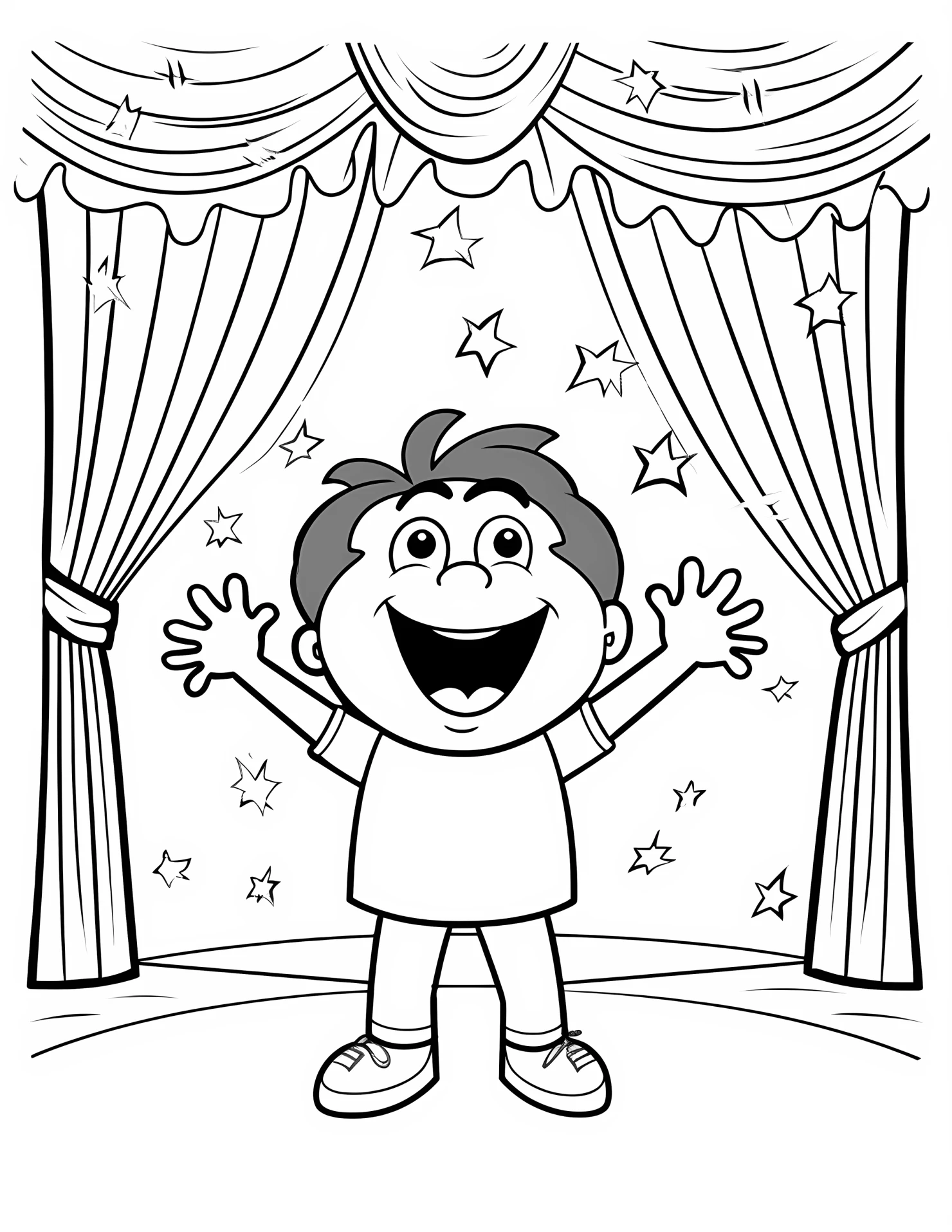 Light show for kids coloring page on white color background #31953