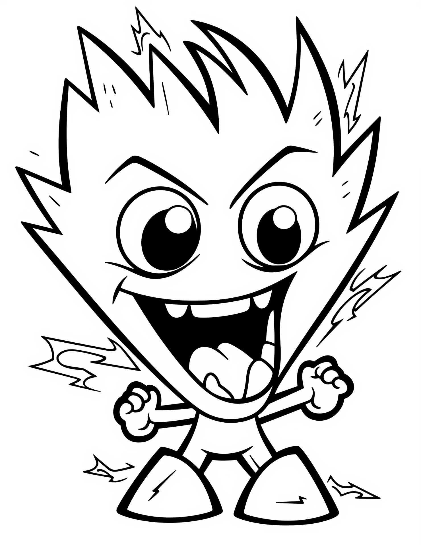 Lightning for kids coloring page on white color background #31957