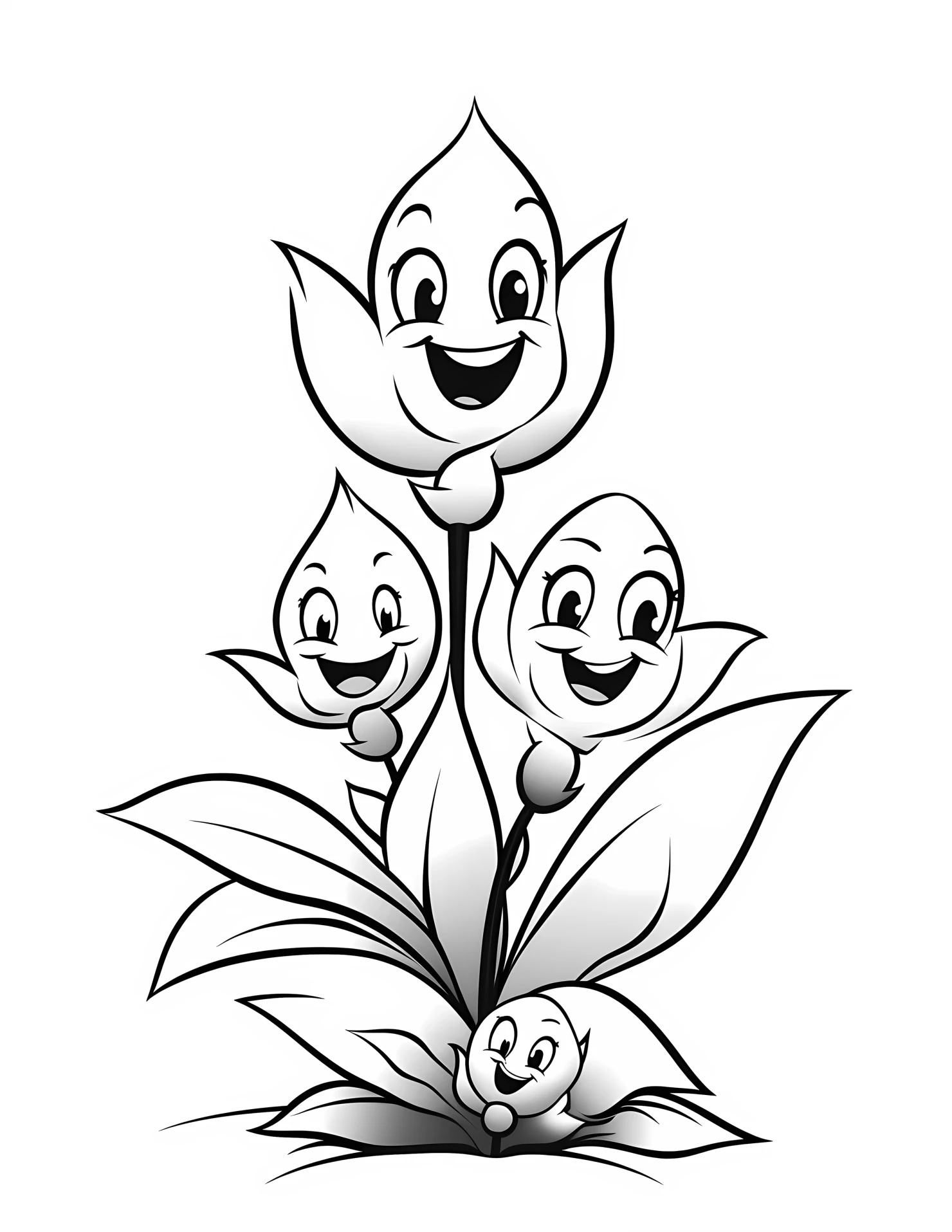 Lilie for kids coloring page on white color background #31962