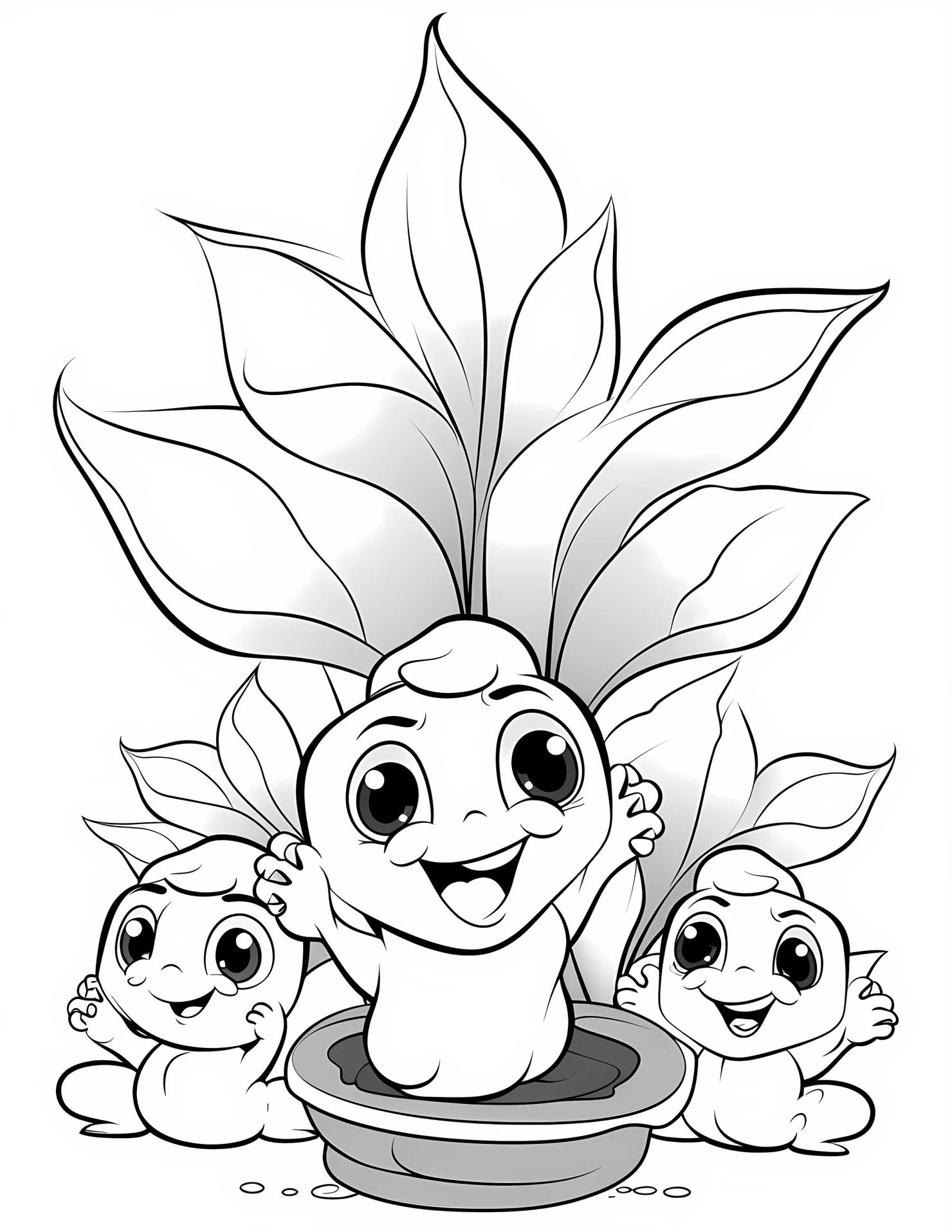 Lilie for kids coloring page on white color background #31966