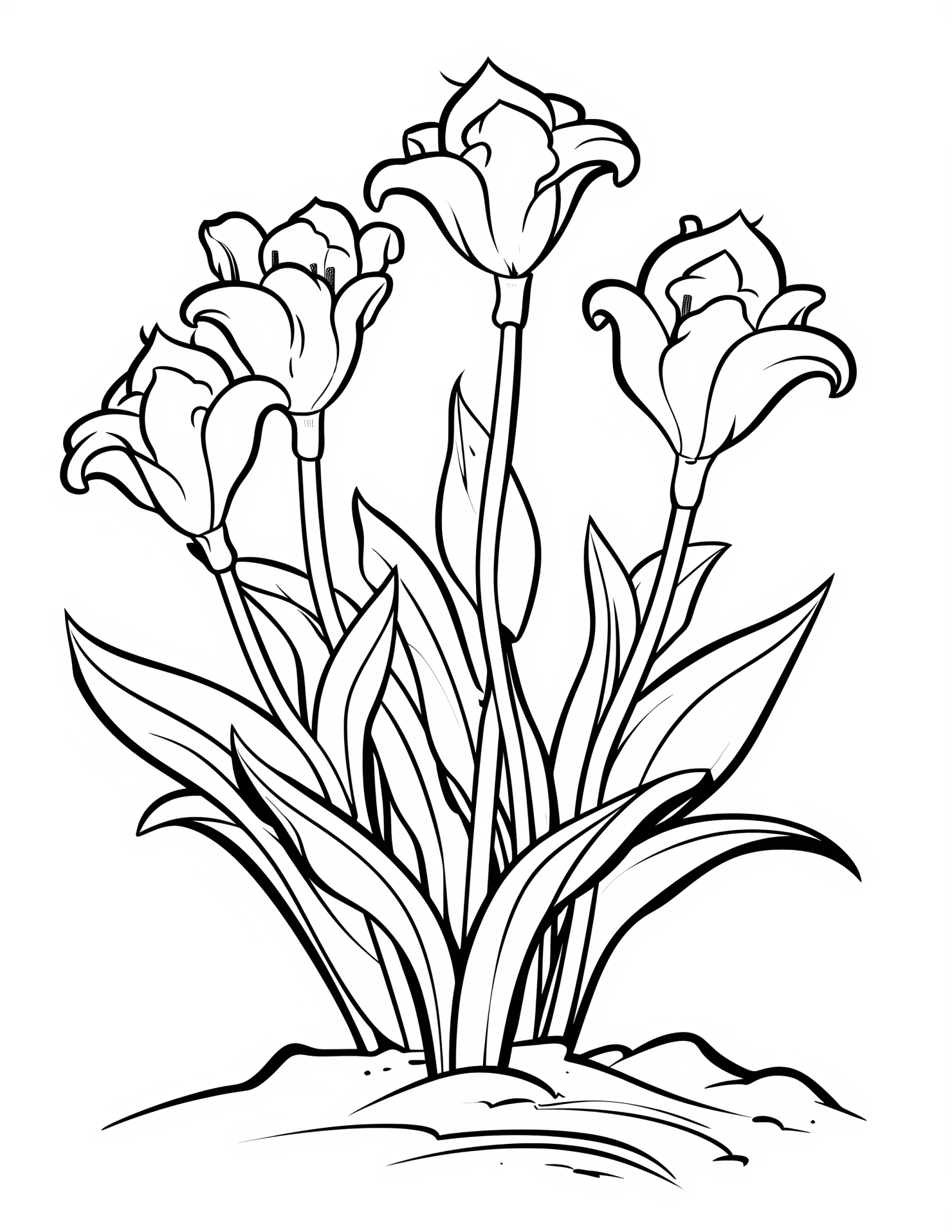 Lilie for kids coloring page on white color background #31967