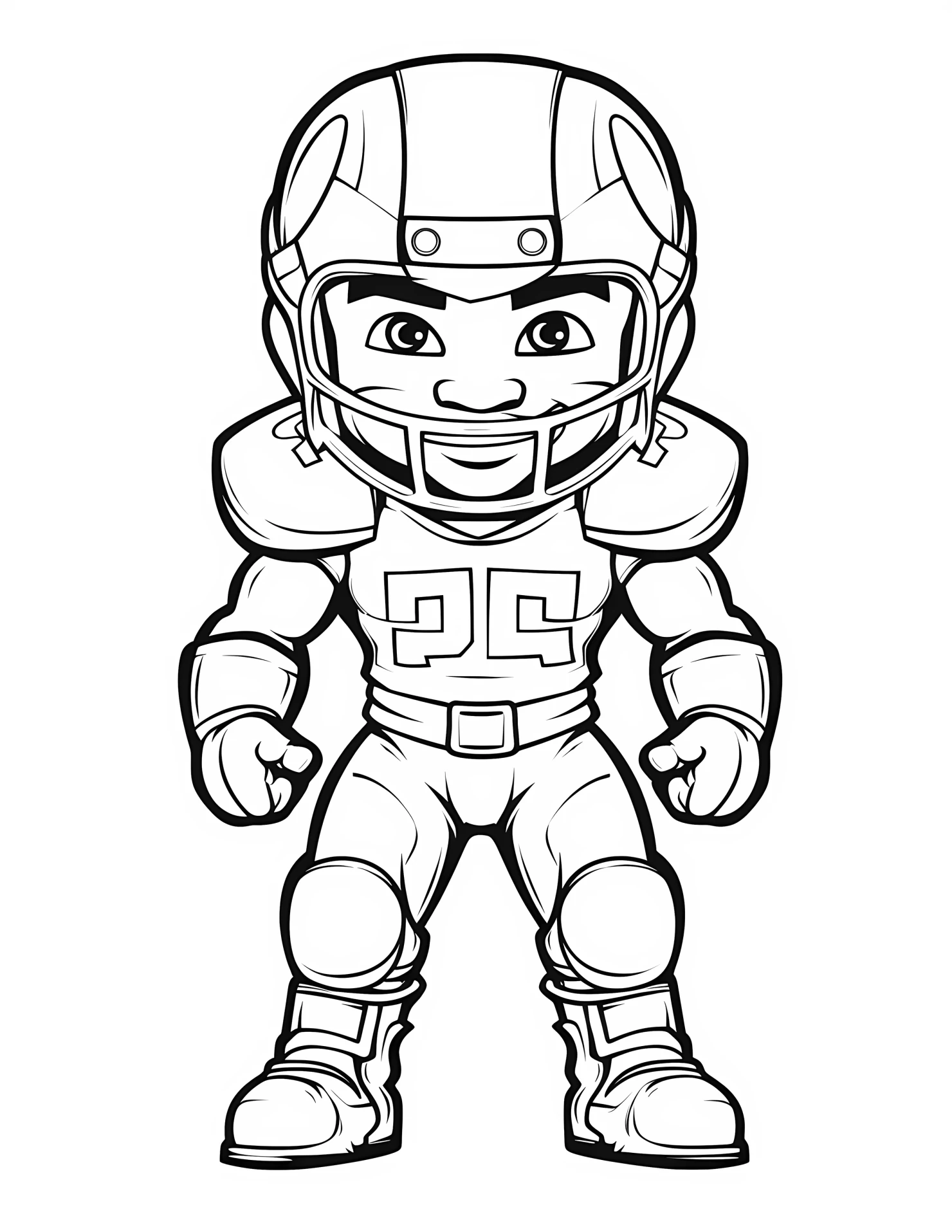 Linebacker for kids coloring page on white color background #31970