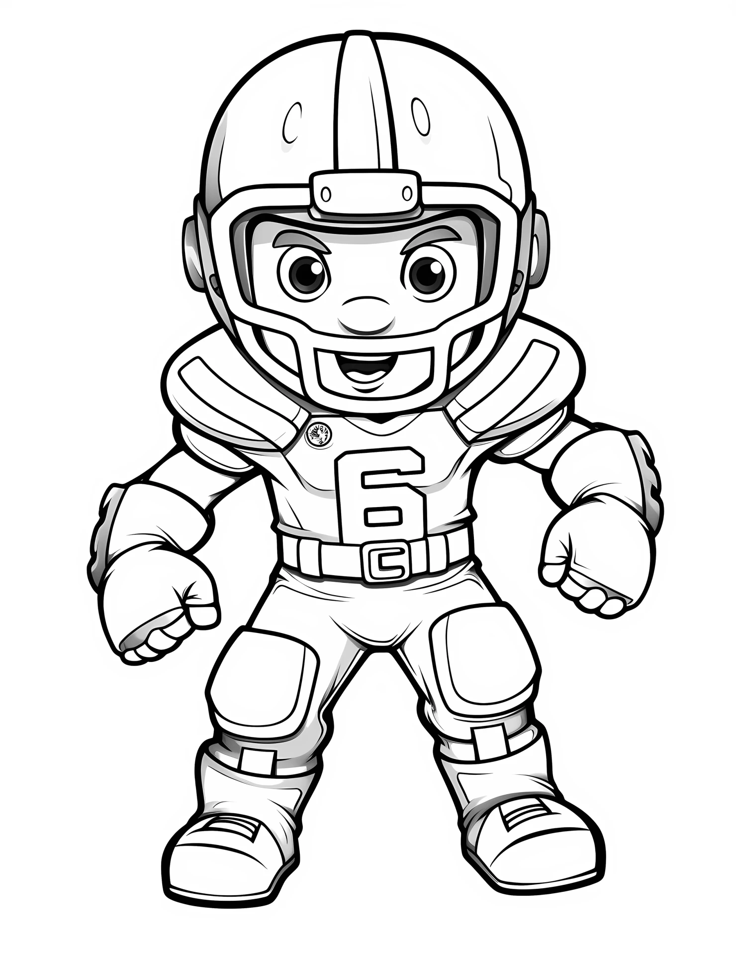 Linebacker for kids coloring page on white color background #31973