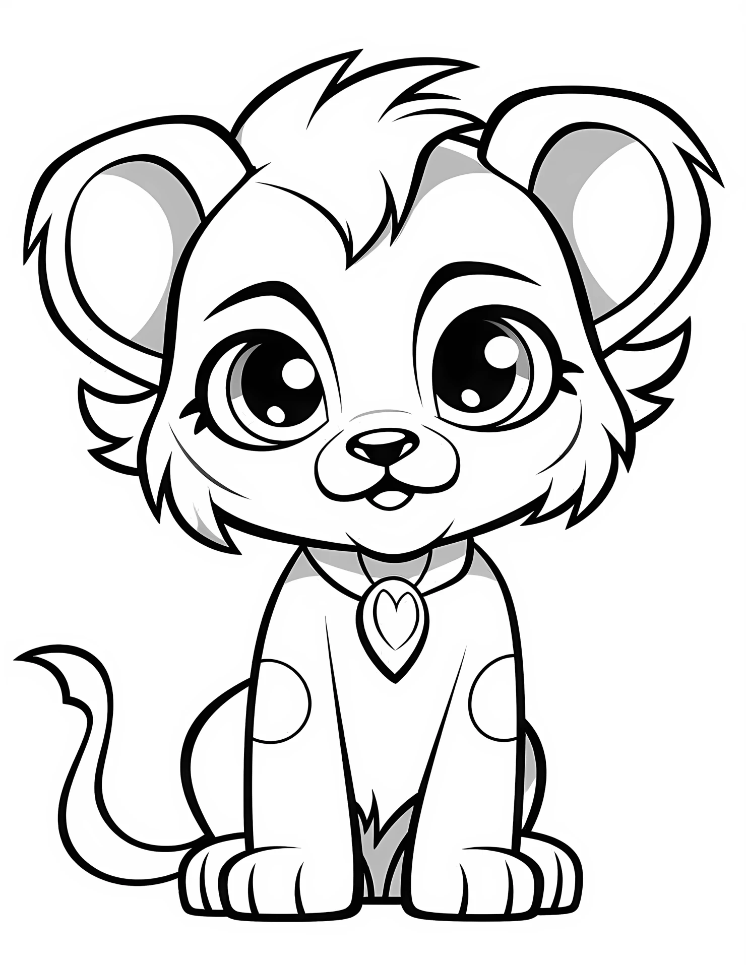Lion for kids coloring page on white color background #31975