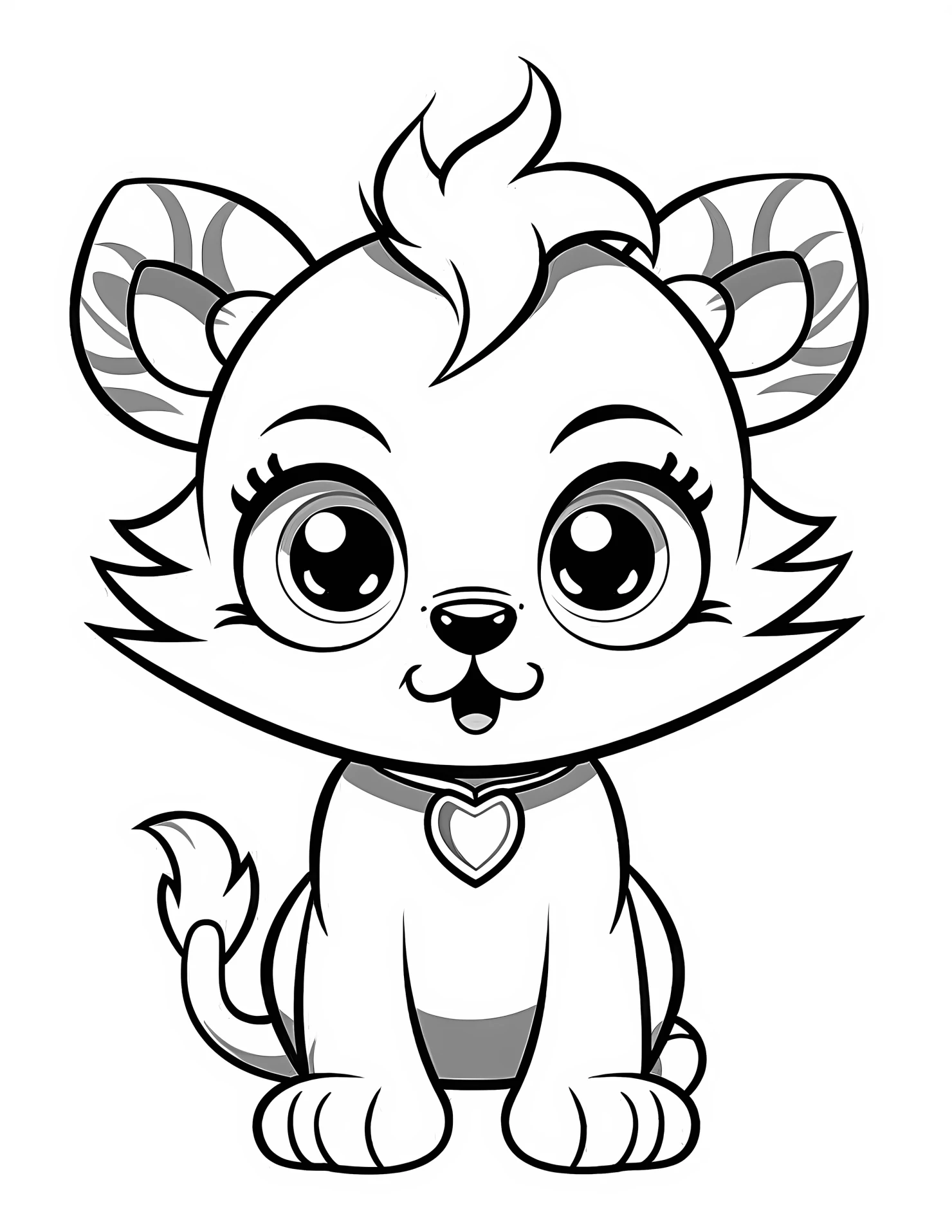 Lion for kids coloring page on white color background #31976