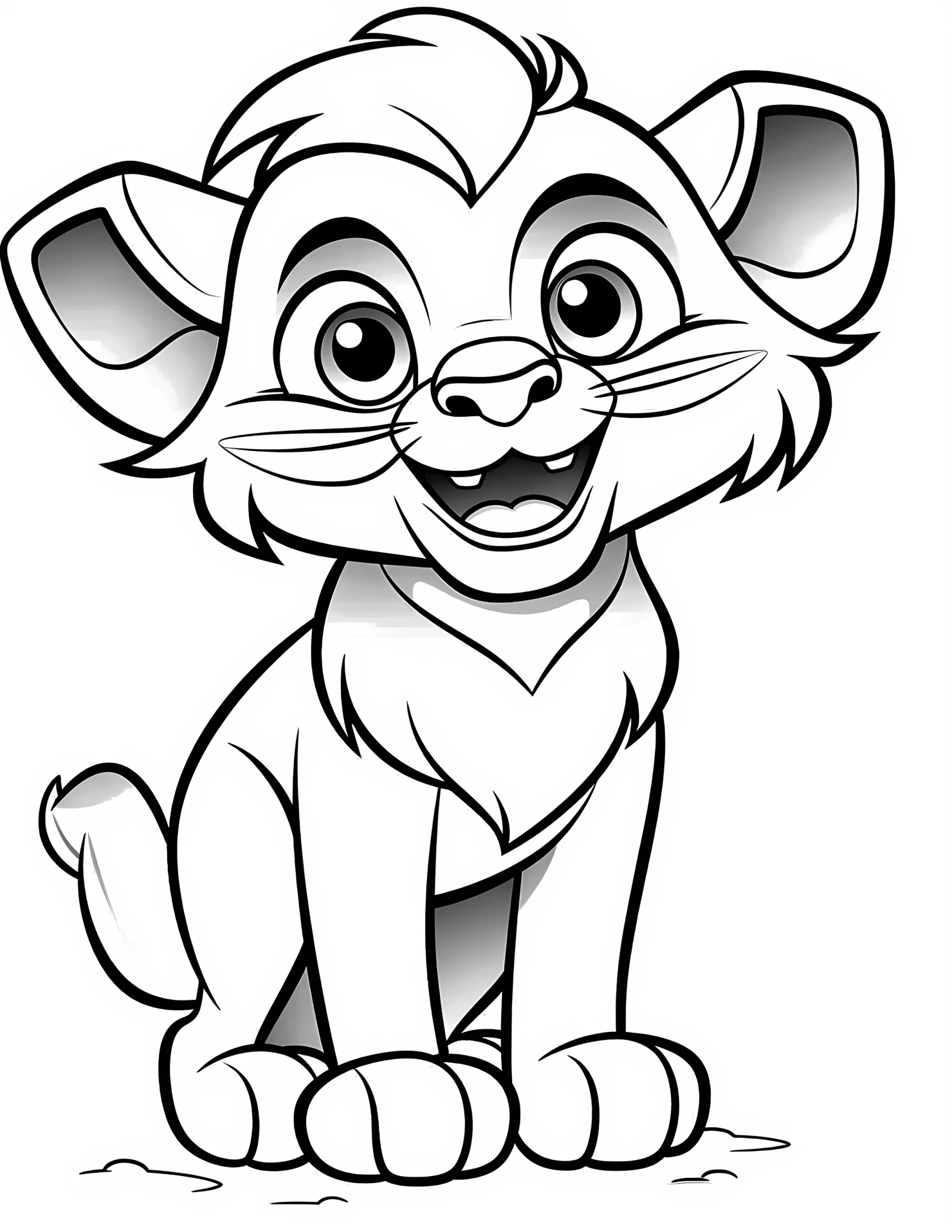 Lion for kids coloring page on white color background #31977