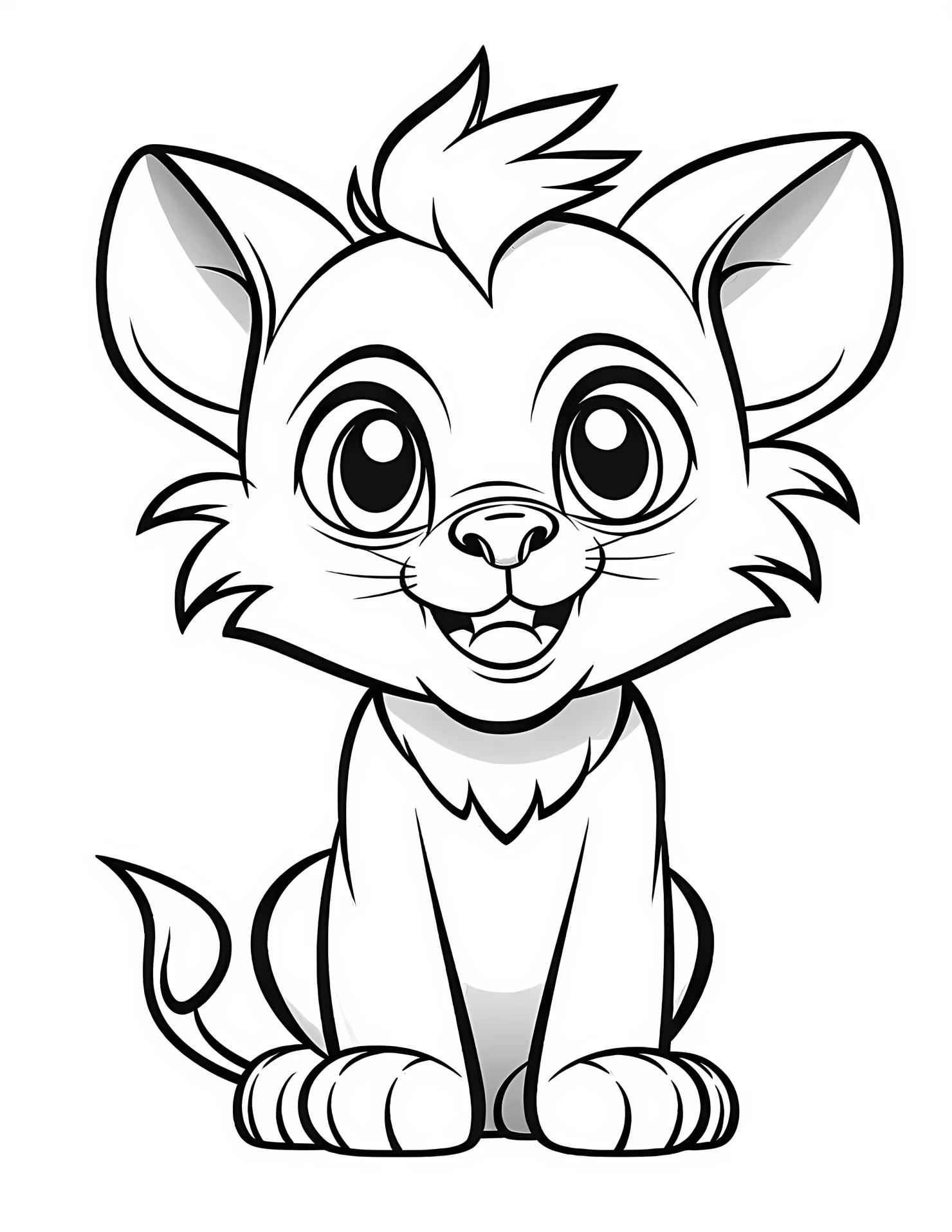 Lion for kids coloring page on white color background #31980