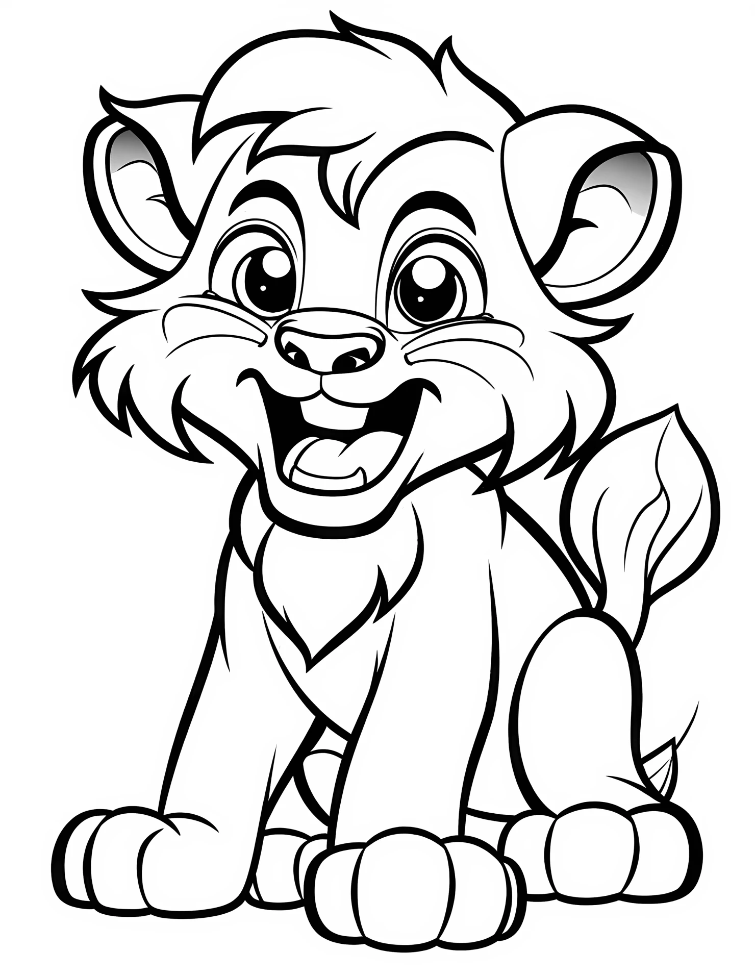 Lion for kids coloring page on white color background #31982