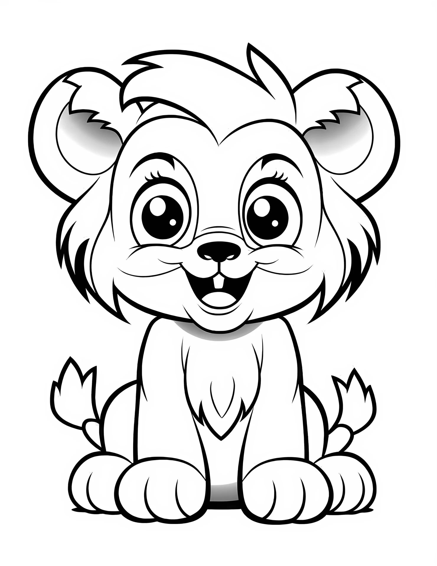 Lion for kids coloring page on white color background #31984