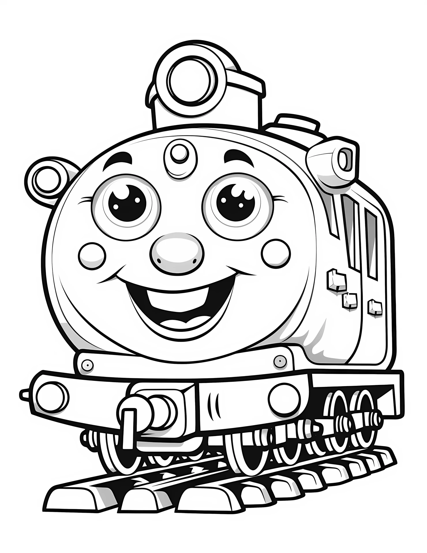 Locomotive for kids coloring page on white color background #32000