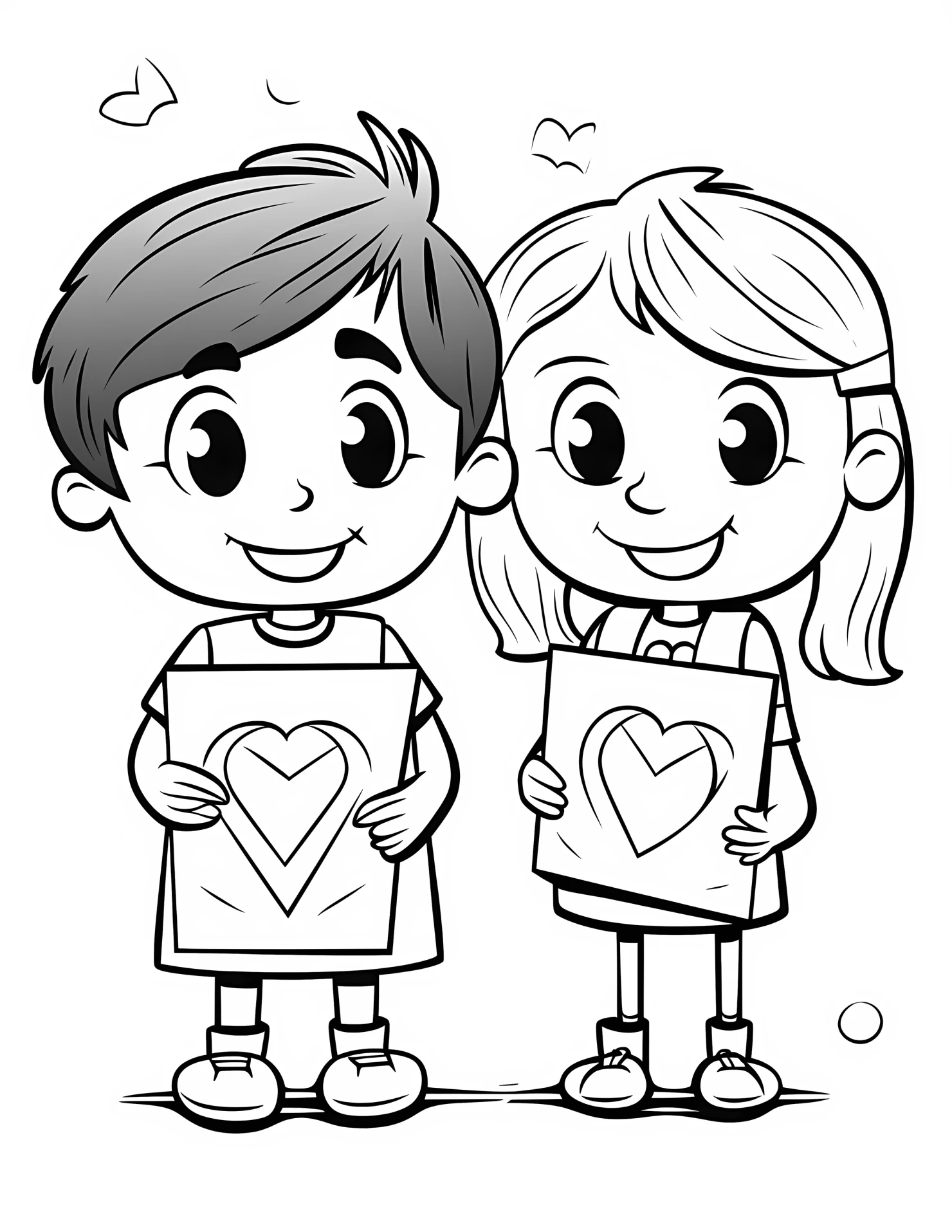 Love letter for kids coloring page on white color background #32014