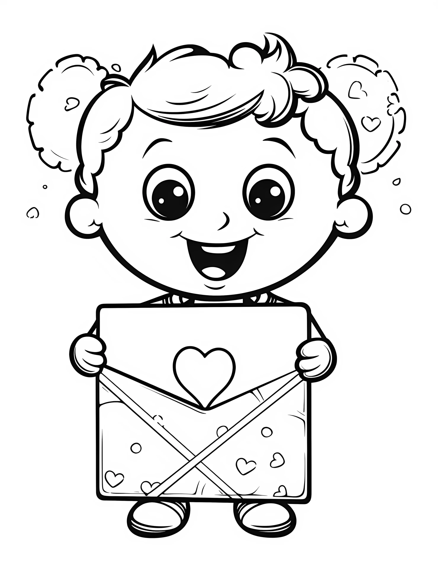 Love letter for kids coloring page on white color background #32015