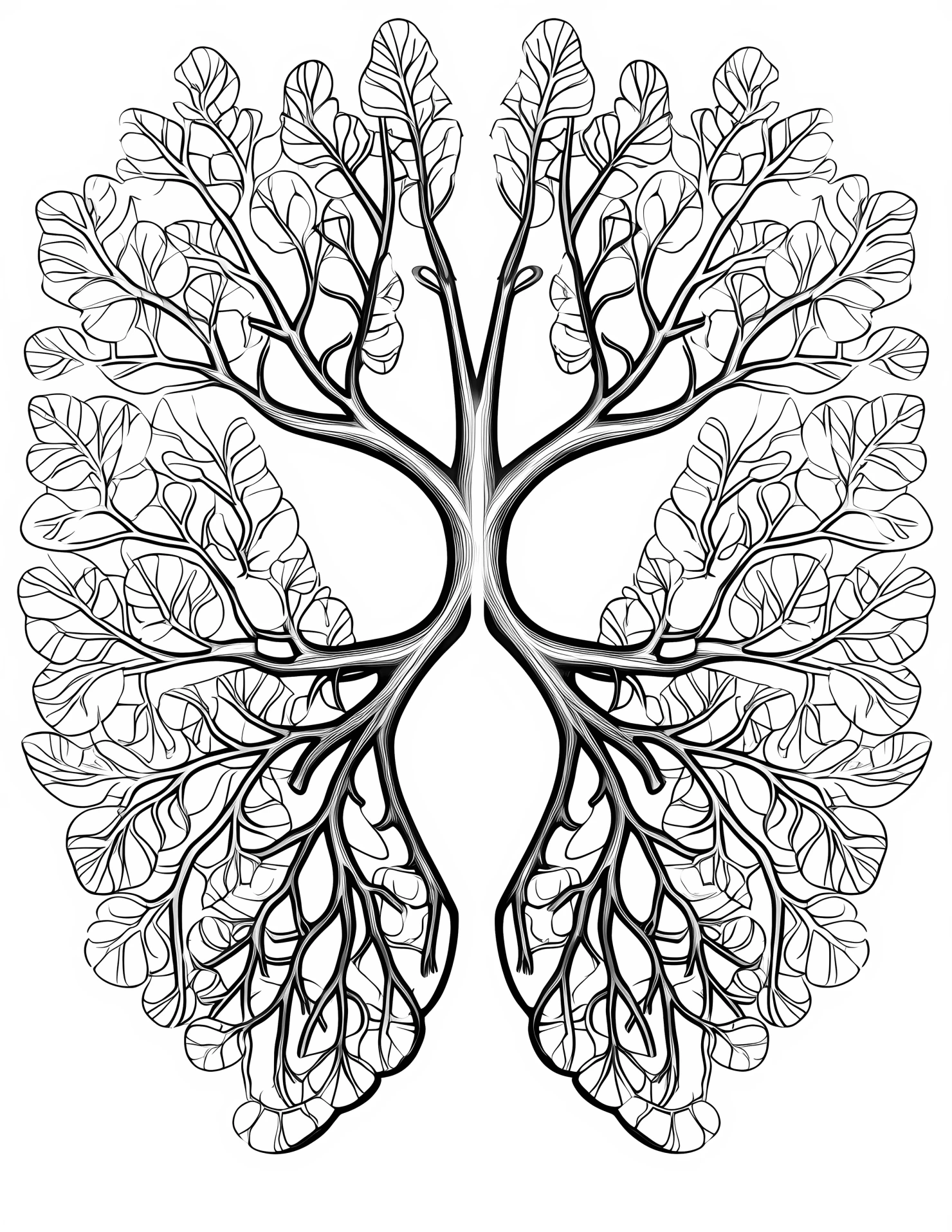 Lungs for kids coloring page on white color background #32020