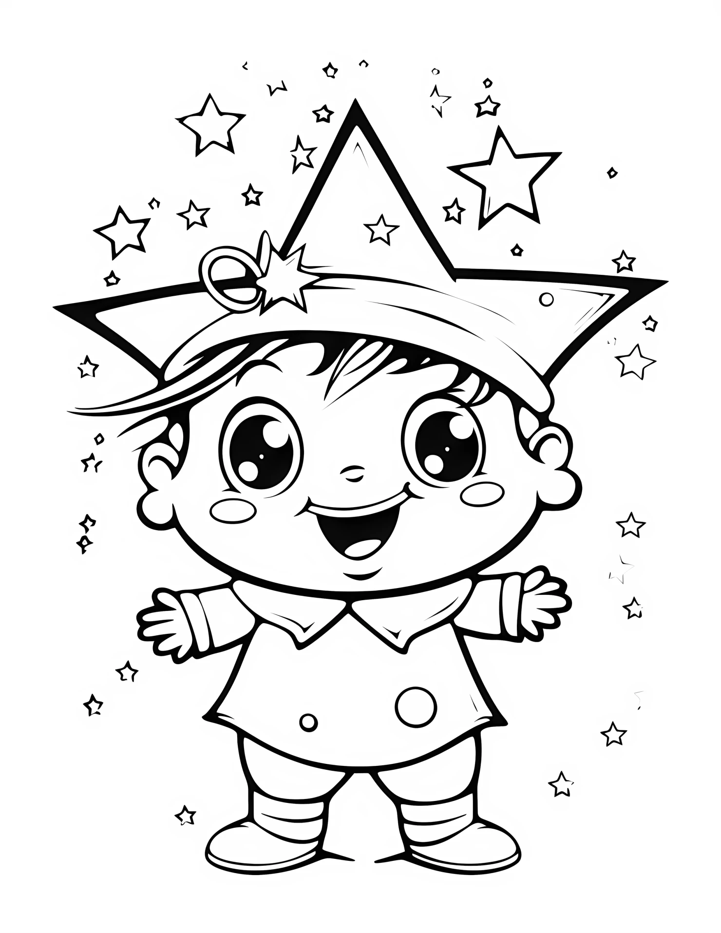 Magic for kids coloring page on white color background #32029