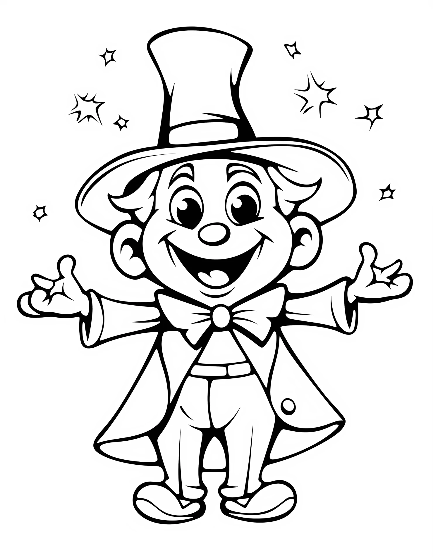 Magic for kids coloring page on white color background #32032