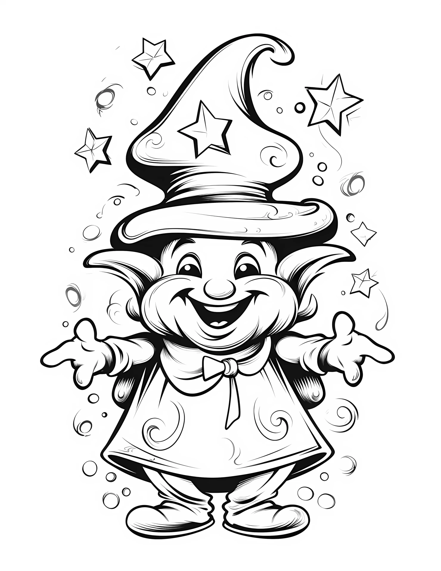 Magic for kids coloring page on white color background #32036
