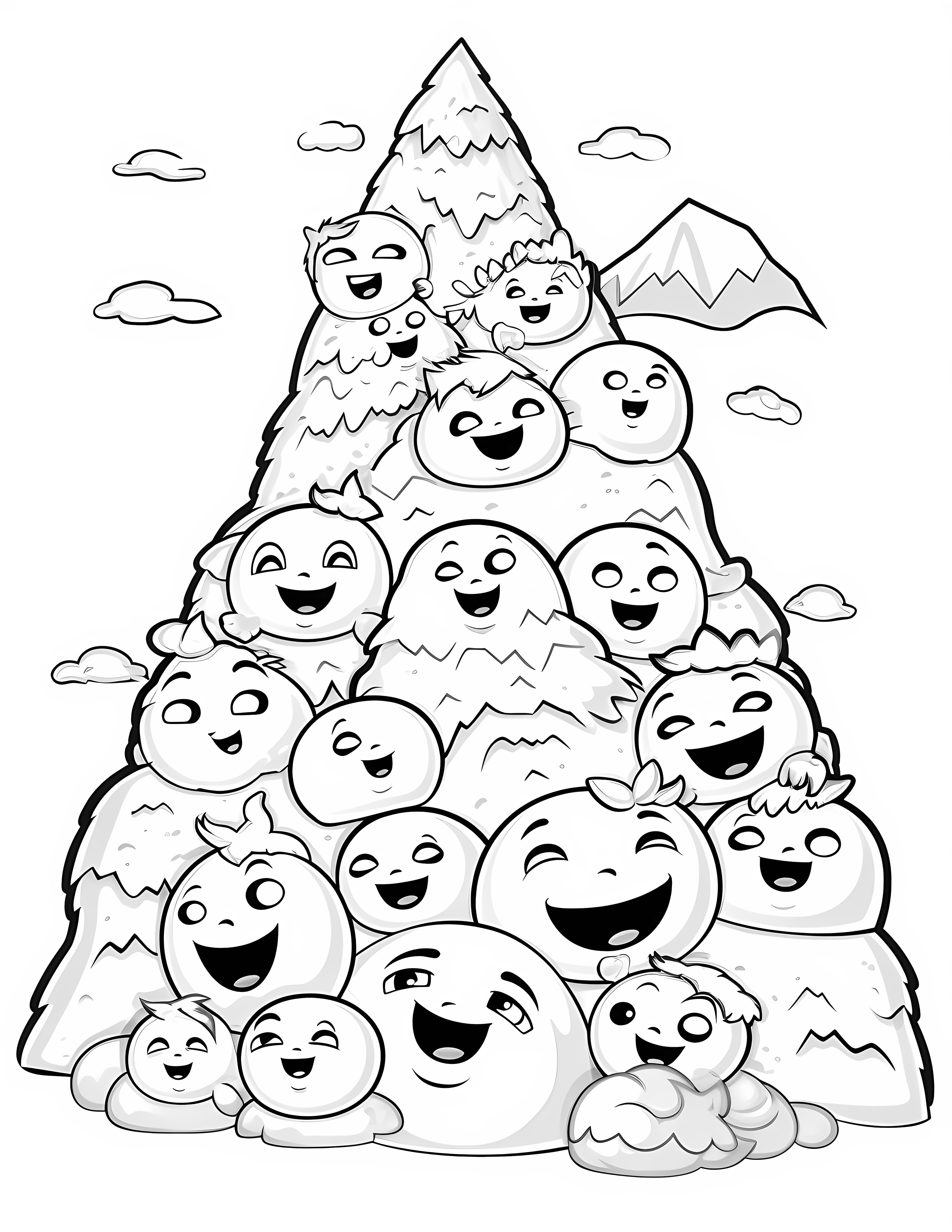 Mountain for kids coloring page on white color background #32151