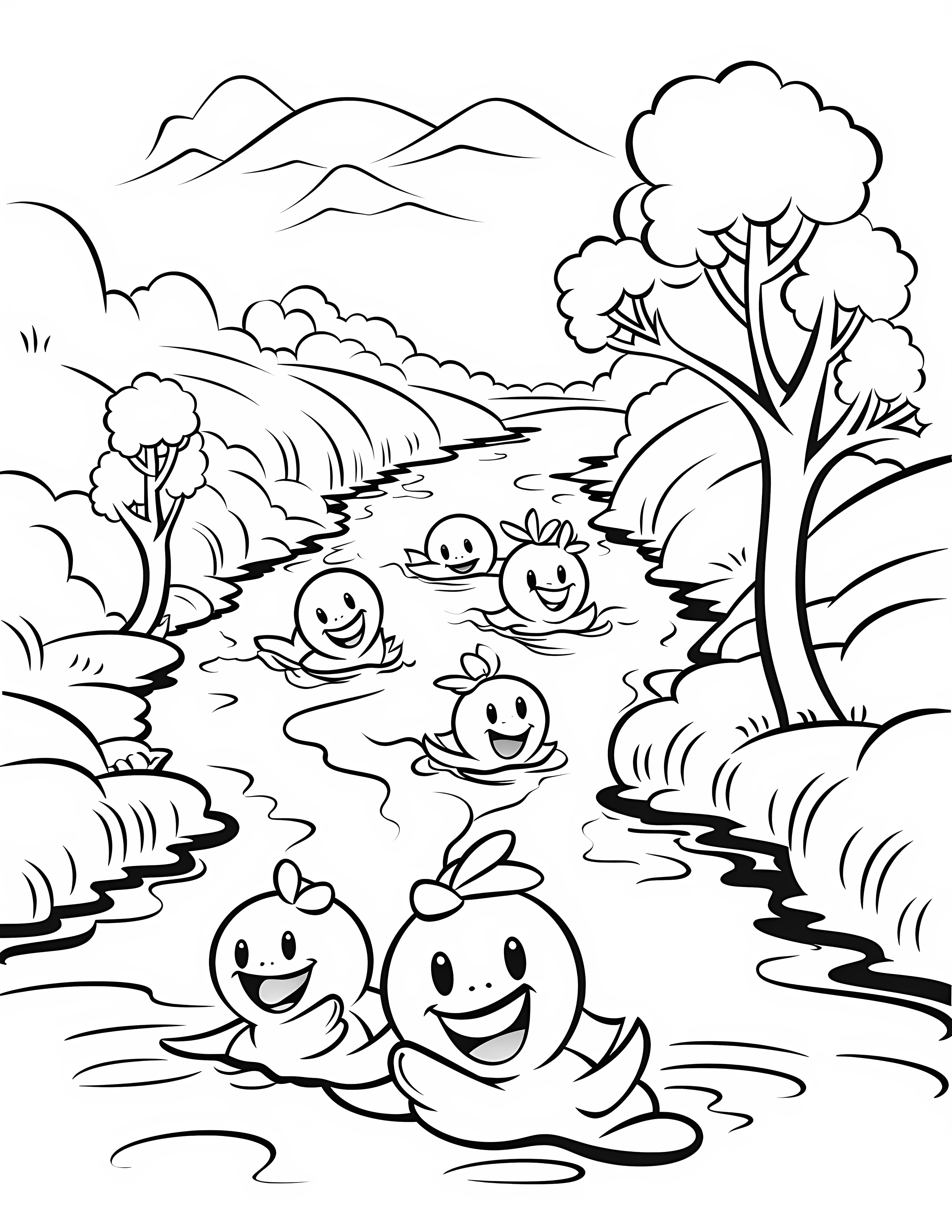 River for kids coloring page on white color background #32551