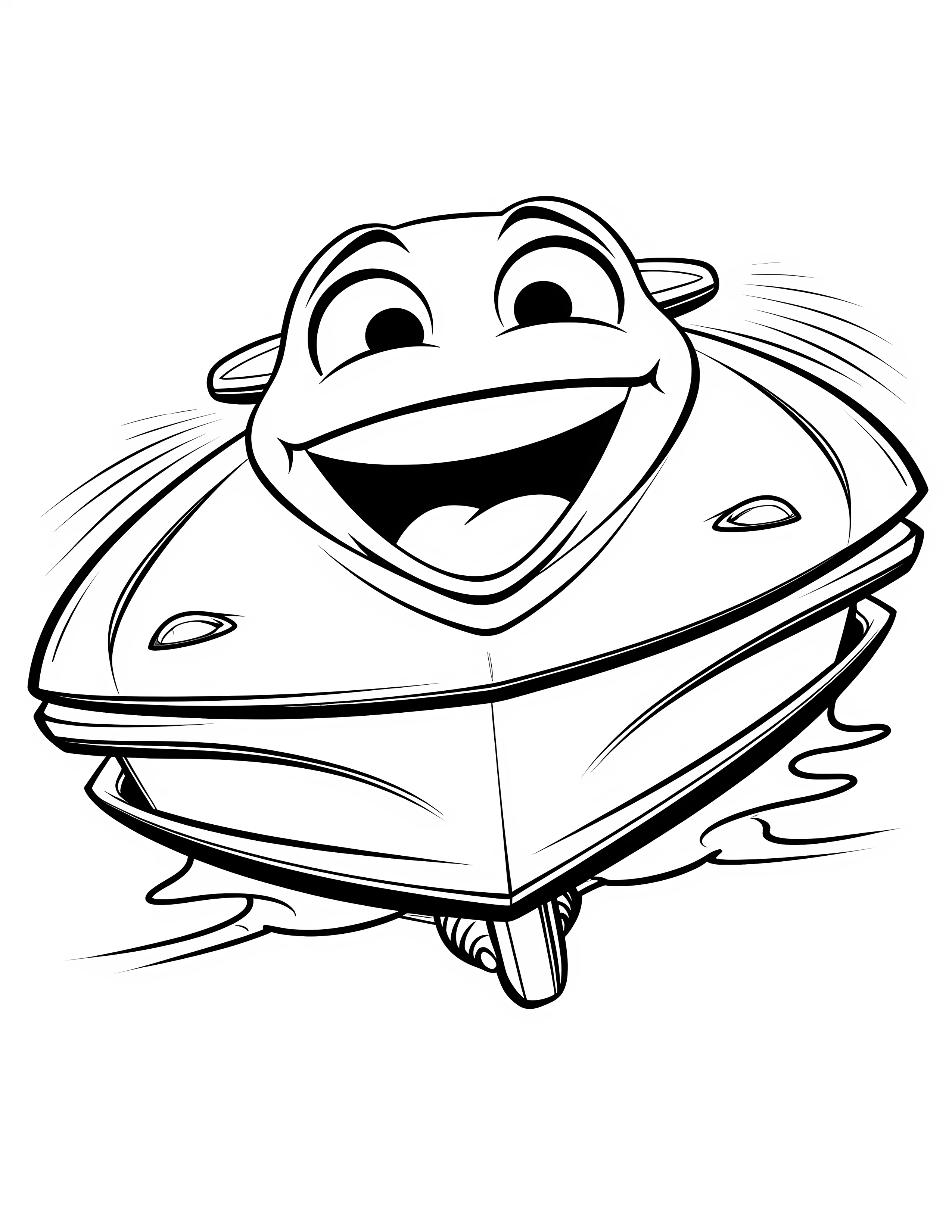 Speedboat for kids coloring page on white color background #32792