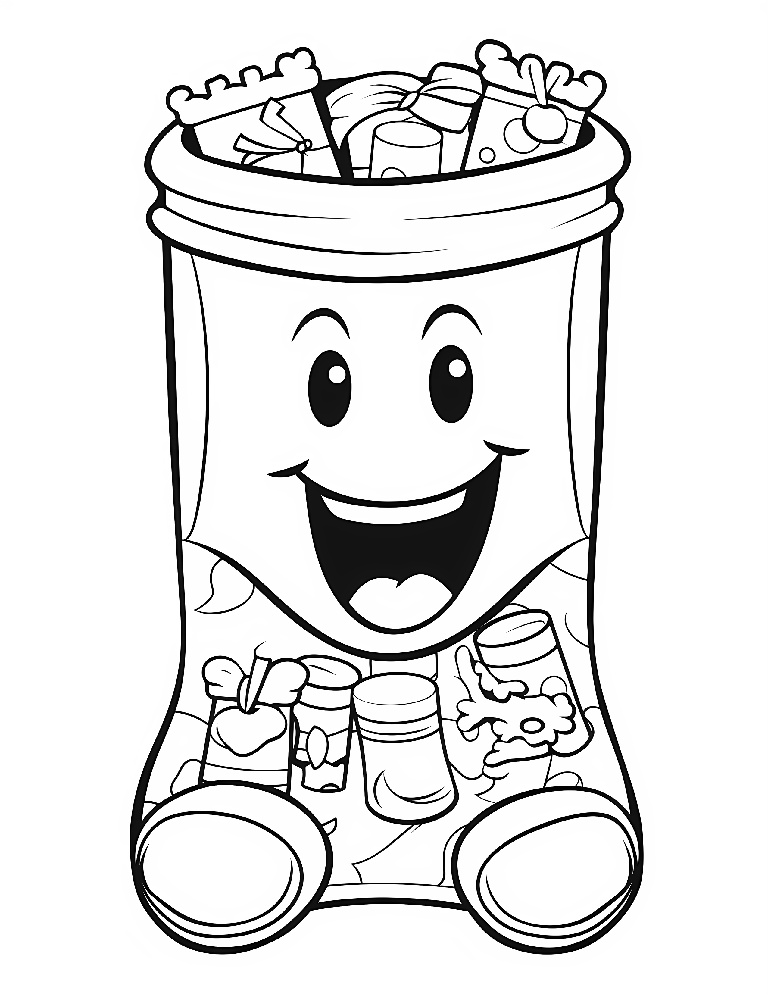 Stocking for kids coloring page on white color background #32899