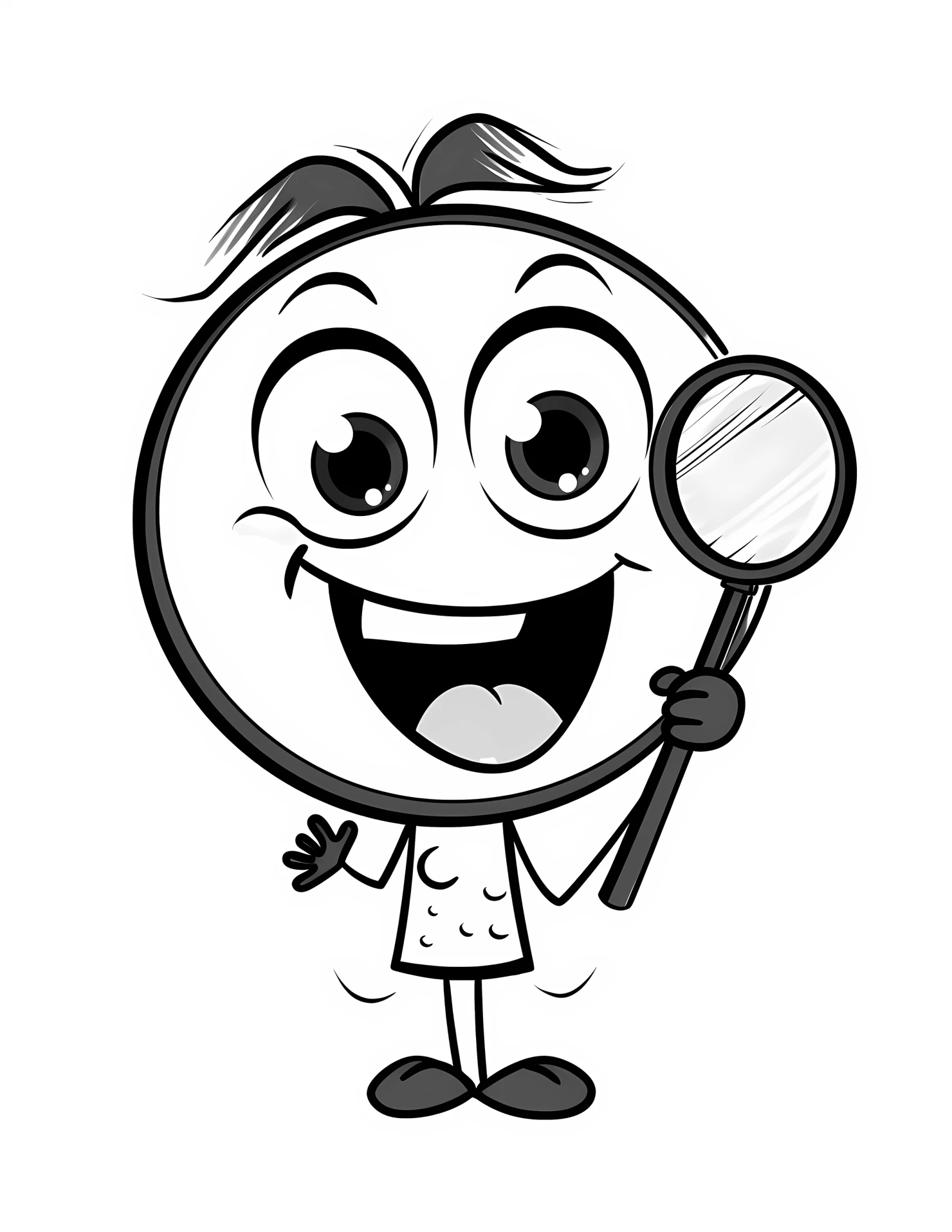 Magnifying glass for kids coloring page on white color background #32038