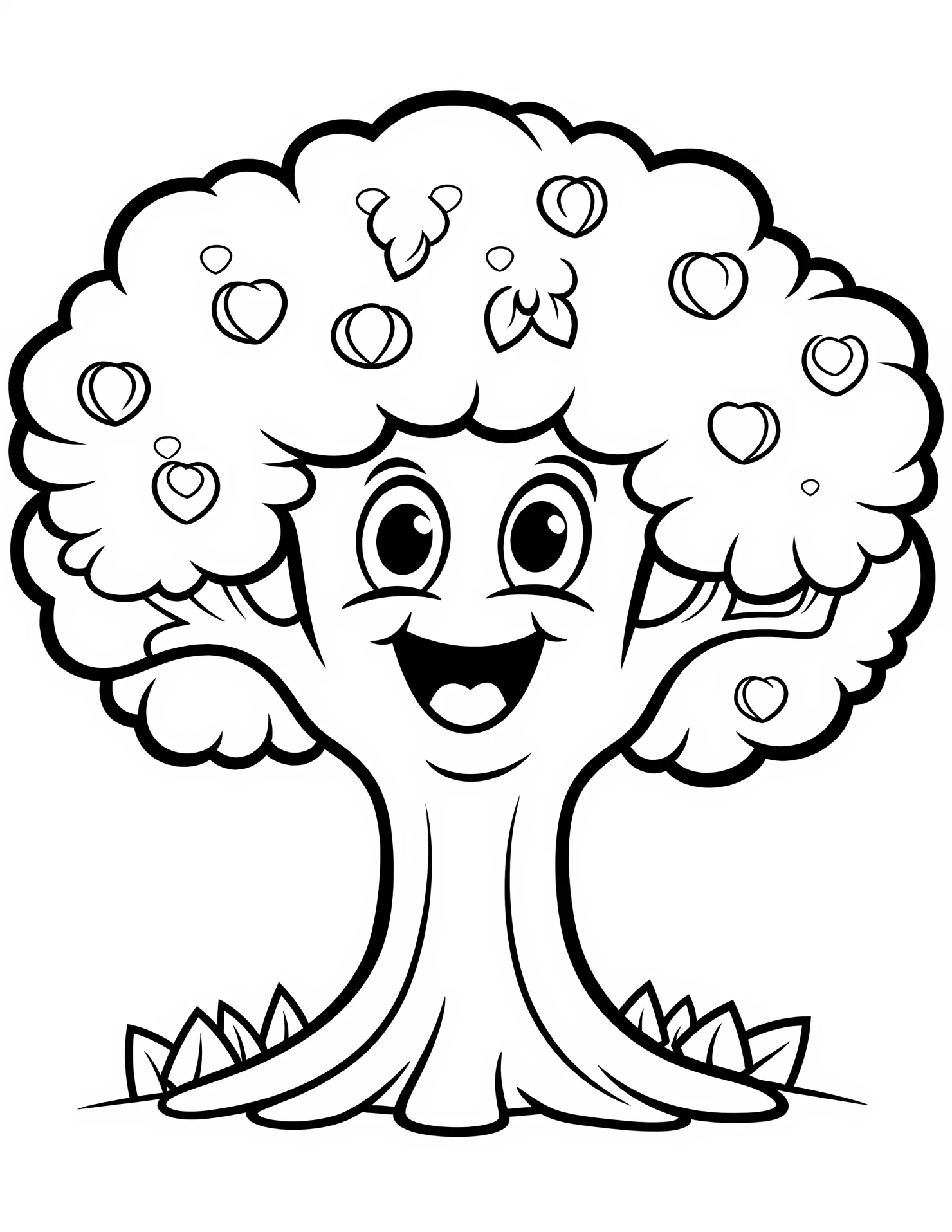 Maple tree for kids coloring page on white color background #32046