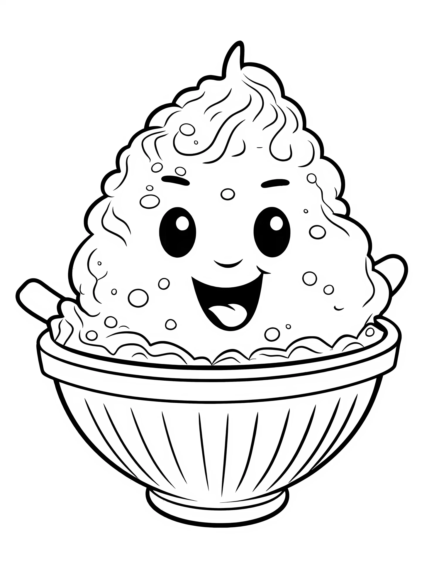 Mashed potato for kids coloring page on white color background #32054