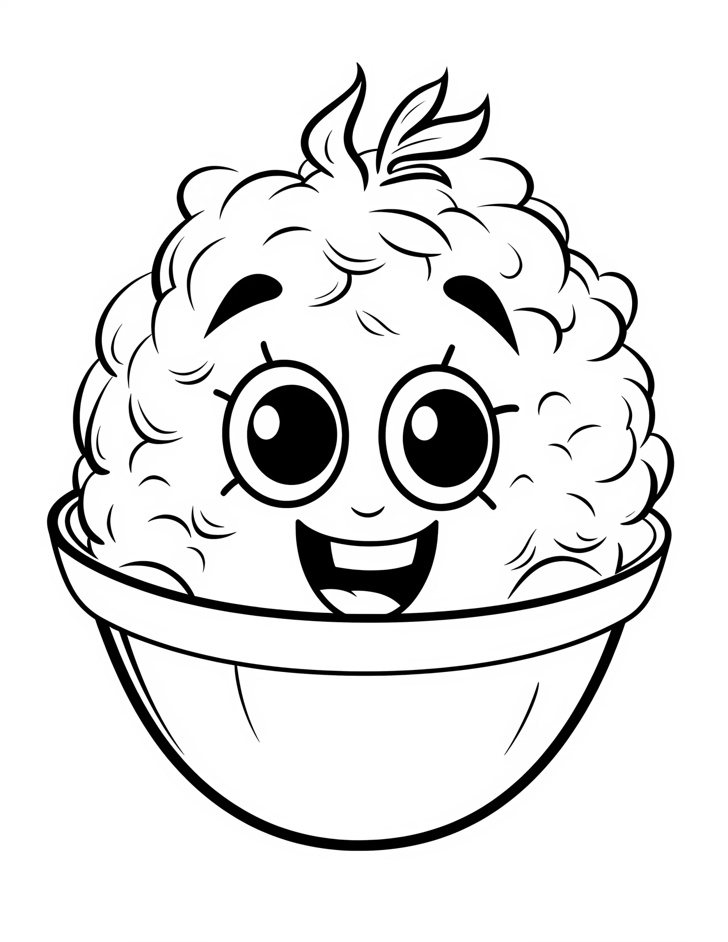 Mashed potato for kids coloring page on white color background #32056