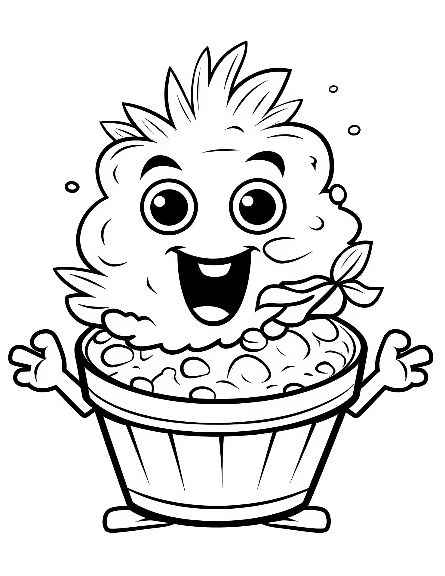 Mashed potato for kids coloring page on white color background #32057