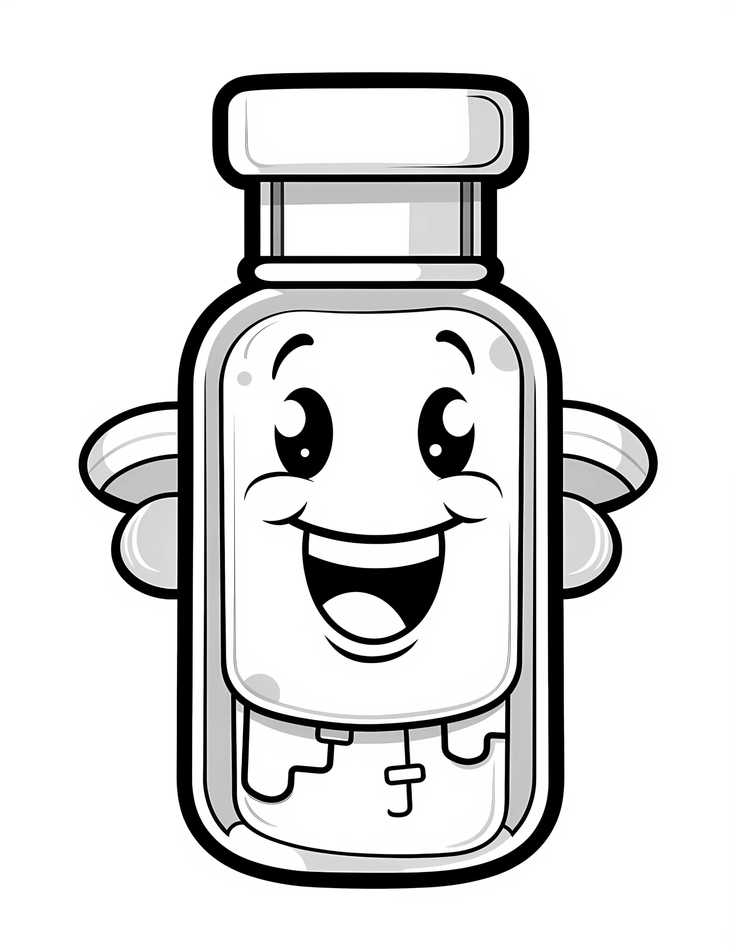 Medicine bottle for kids coloring page on white color background #32067