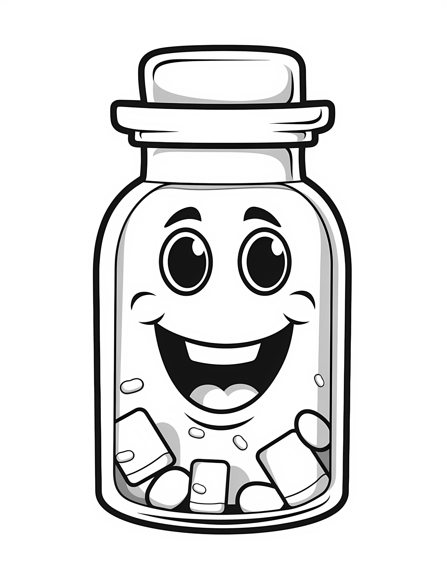 Medicine bottle for kids coloring page on white color background #32069