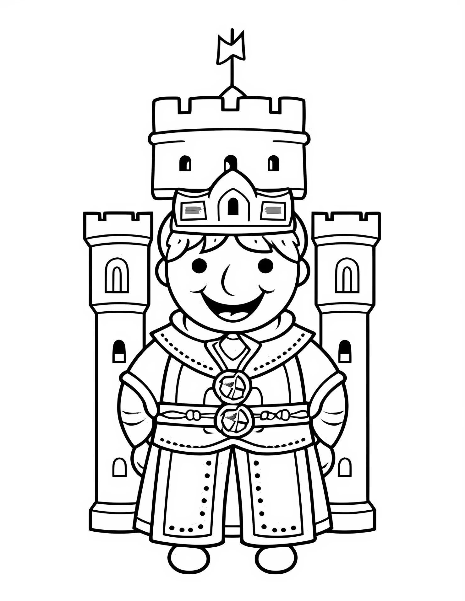 Medieval for kids coloring page on white color background #32070