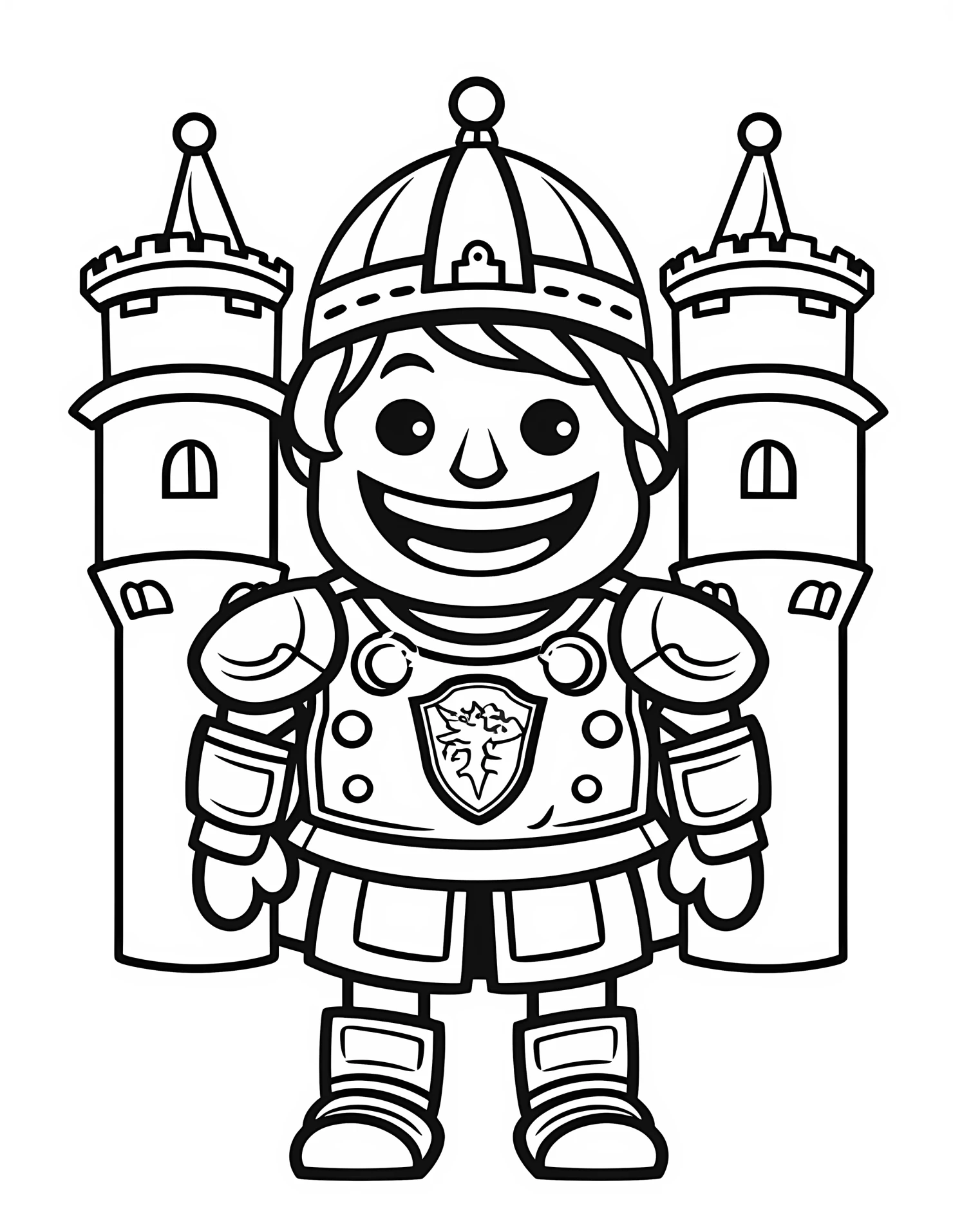 Medieval for kids coloring page on white color background #32072