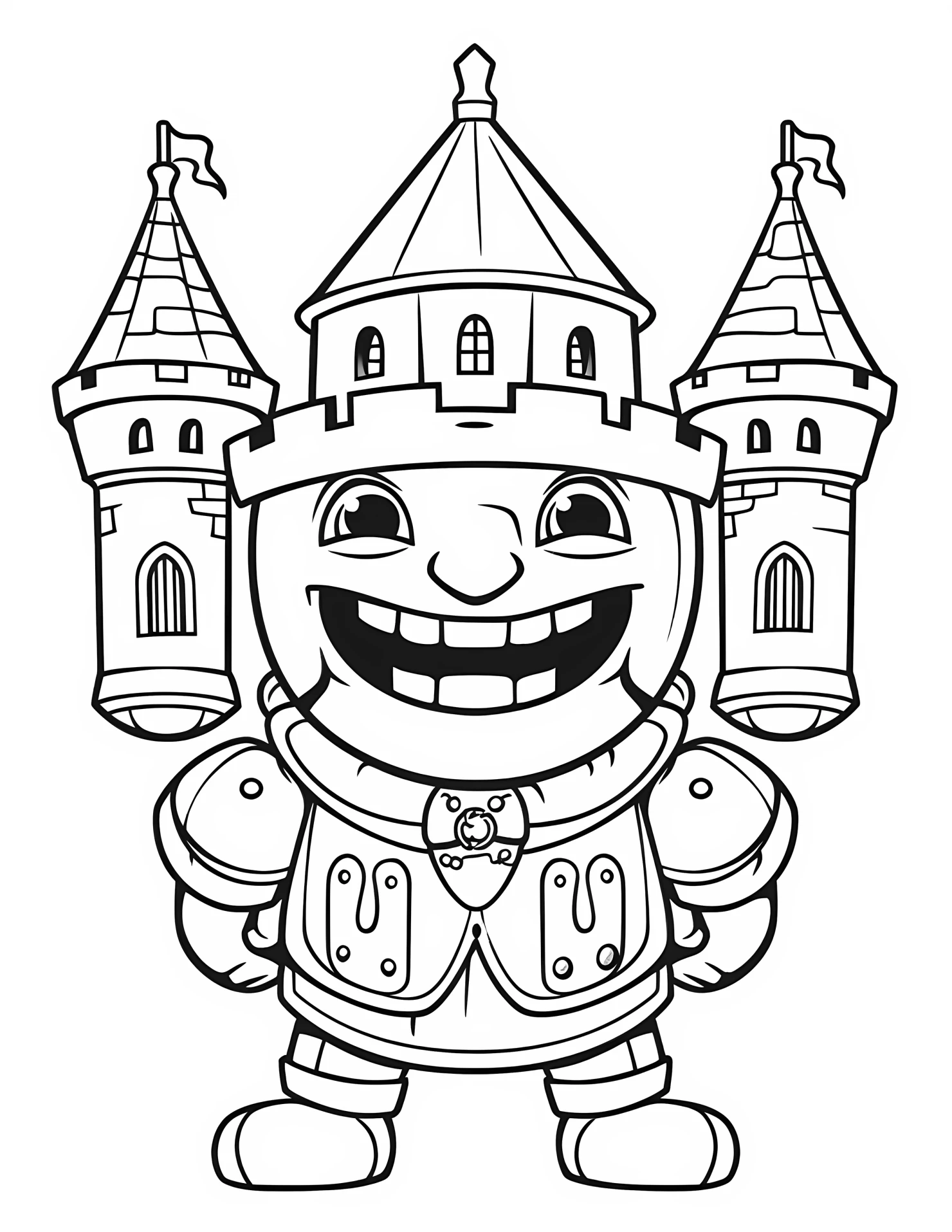 Medieval for kids coloring page on white color background #32073