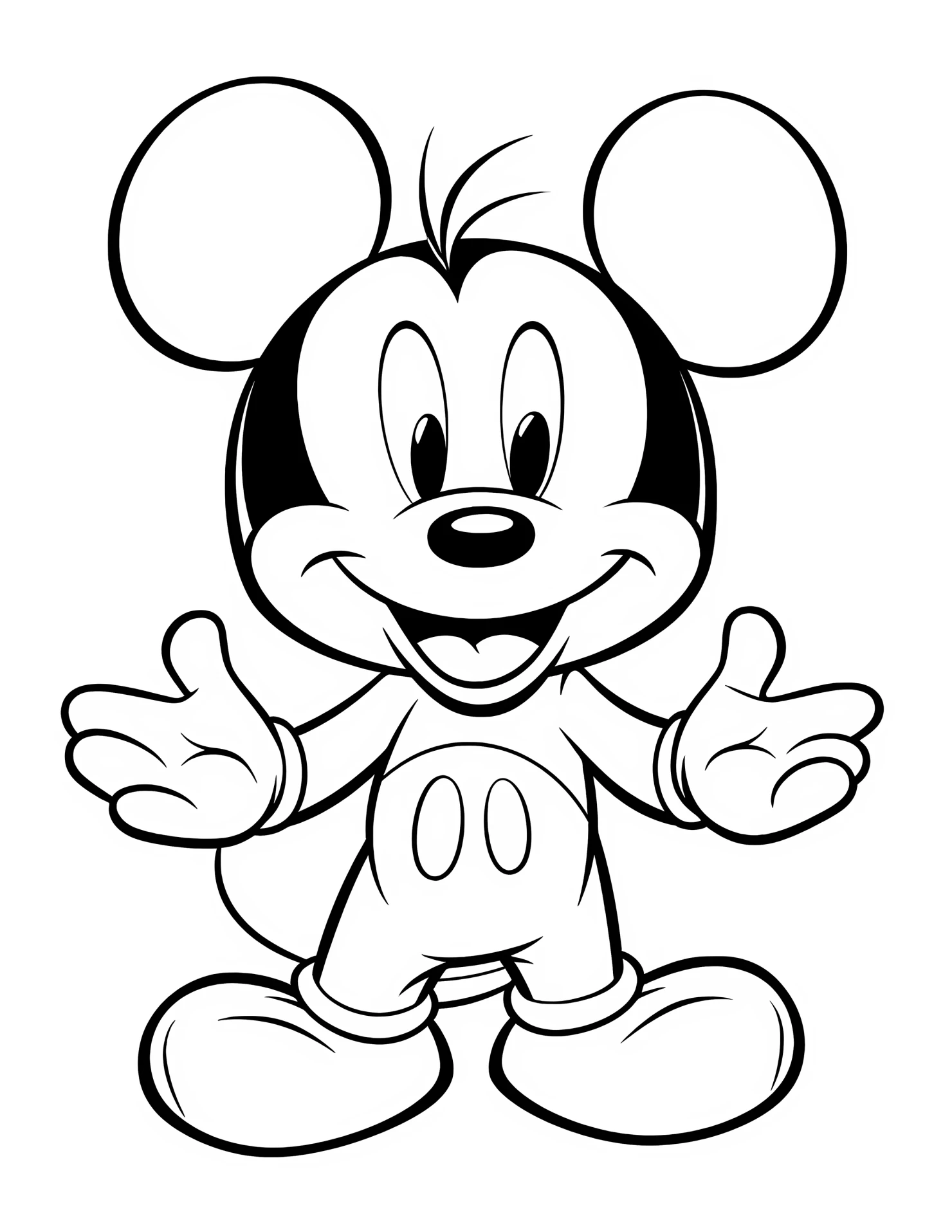 Mickey Mouse for kids coloring page on white color background #32082